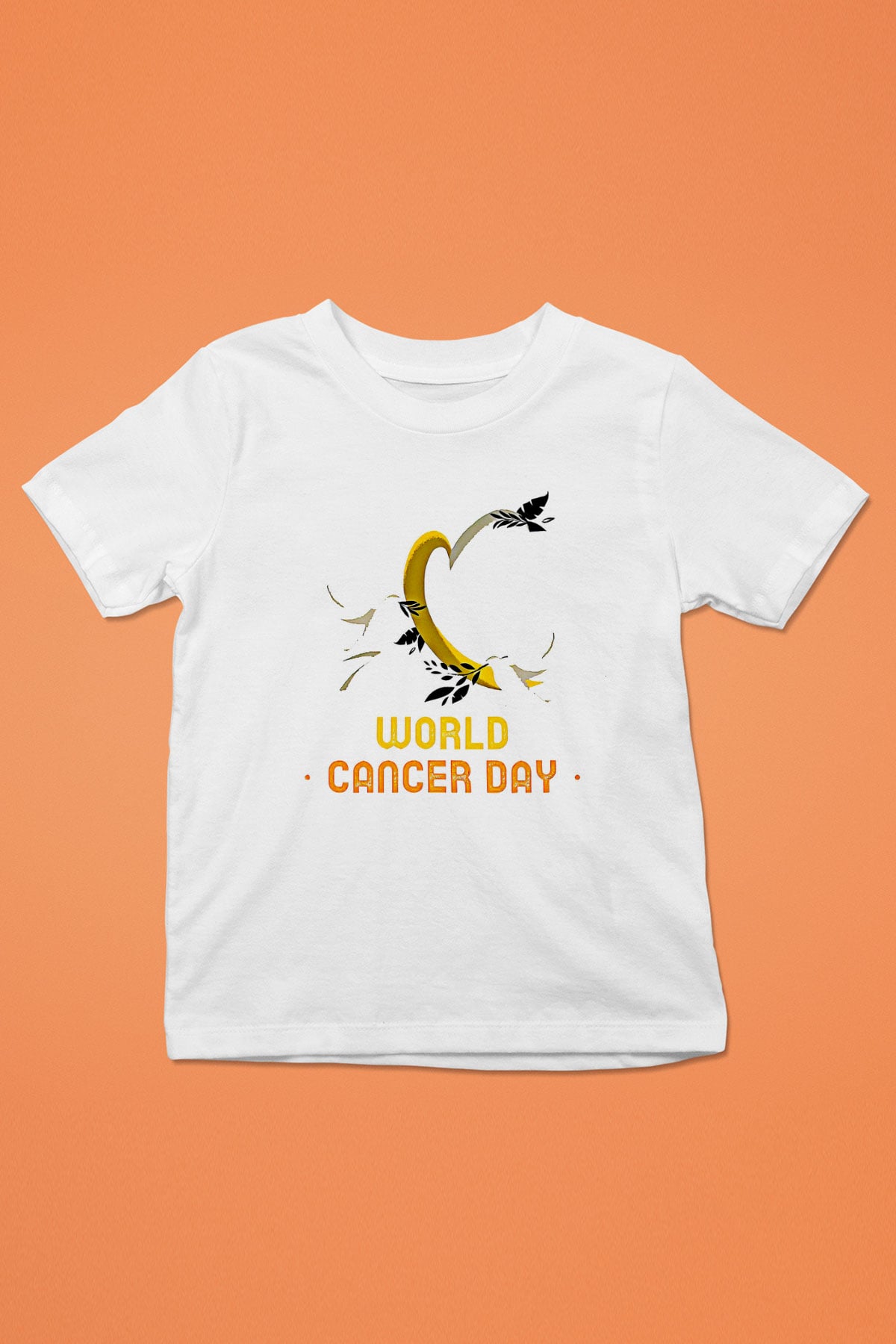 Kanser Günü Baskılı Beyaz Unisex Beyaz Çocuk Tişört - Tshirt