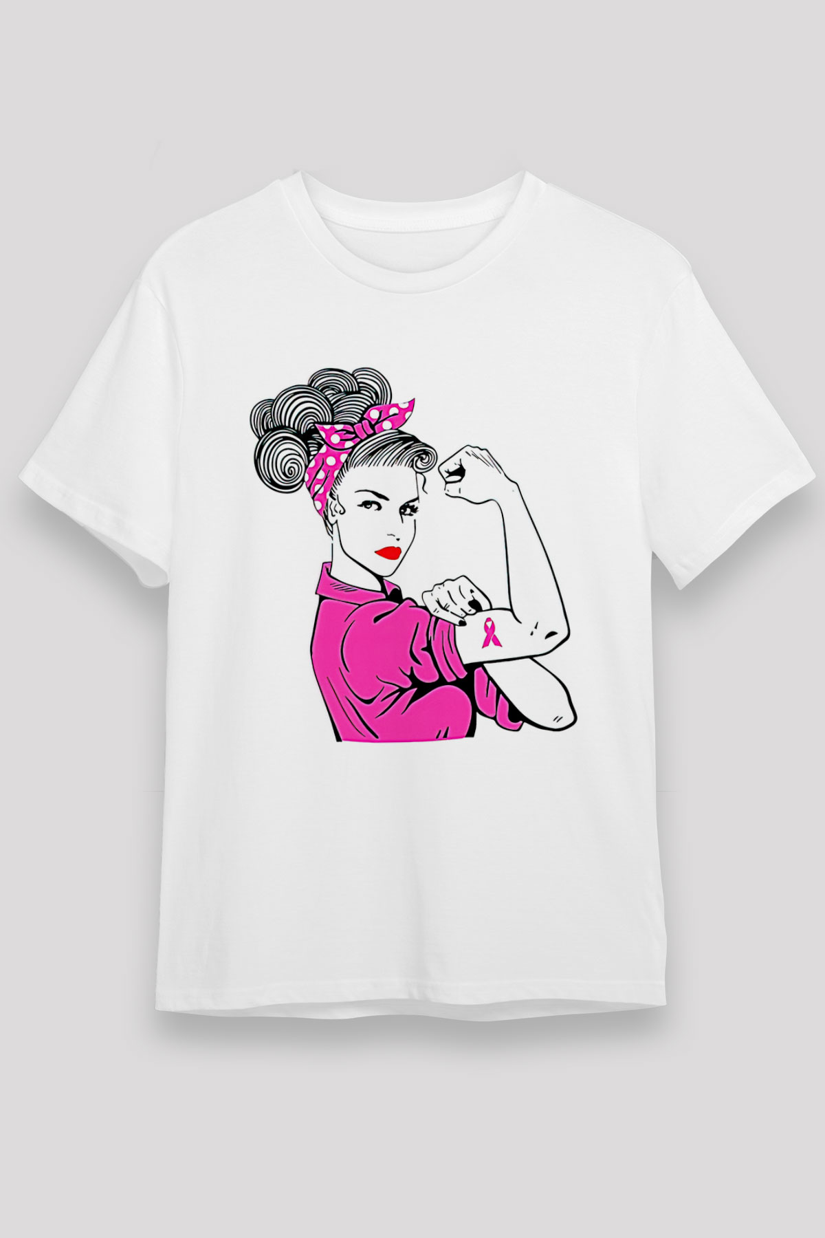 Kanser Günü Baskılı Unisex Beyaz Tişört - Tshirt