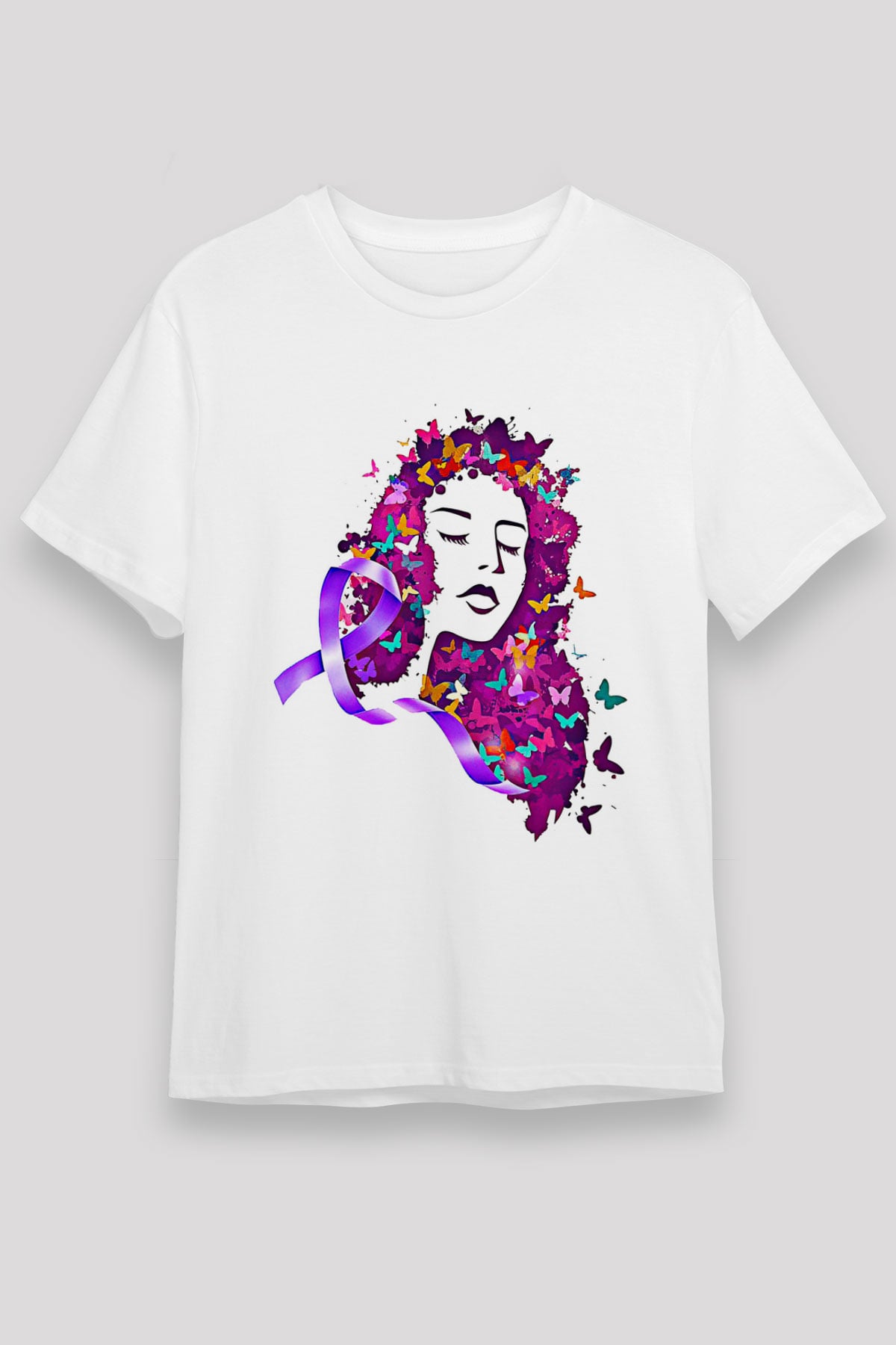 Kanser Günü Baskılı Unisex Beyaz Tişört - Tshirt
