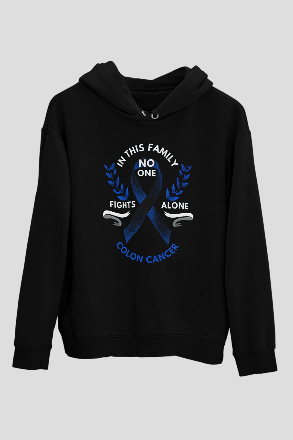 Kanser Günü Baskılı Unisex Siyah Hoodie
