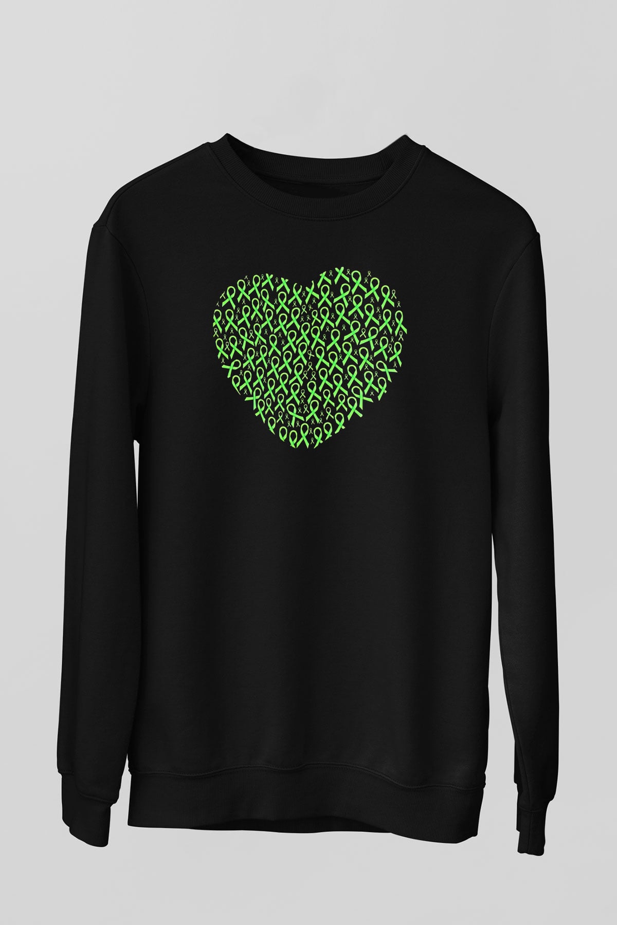 Kanser Günü Baskılı Unisex Siyah Sweatshirt