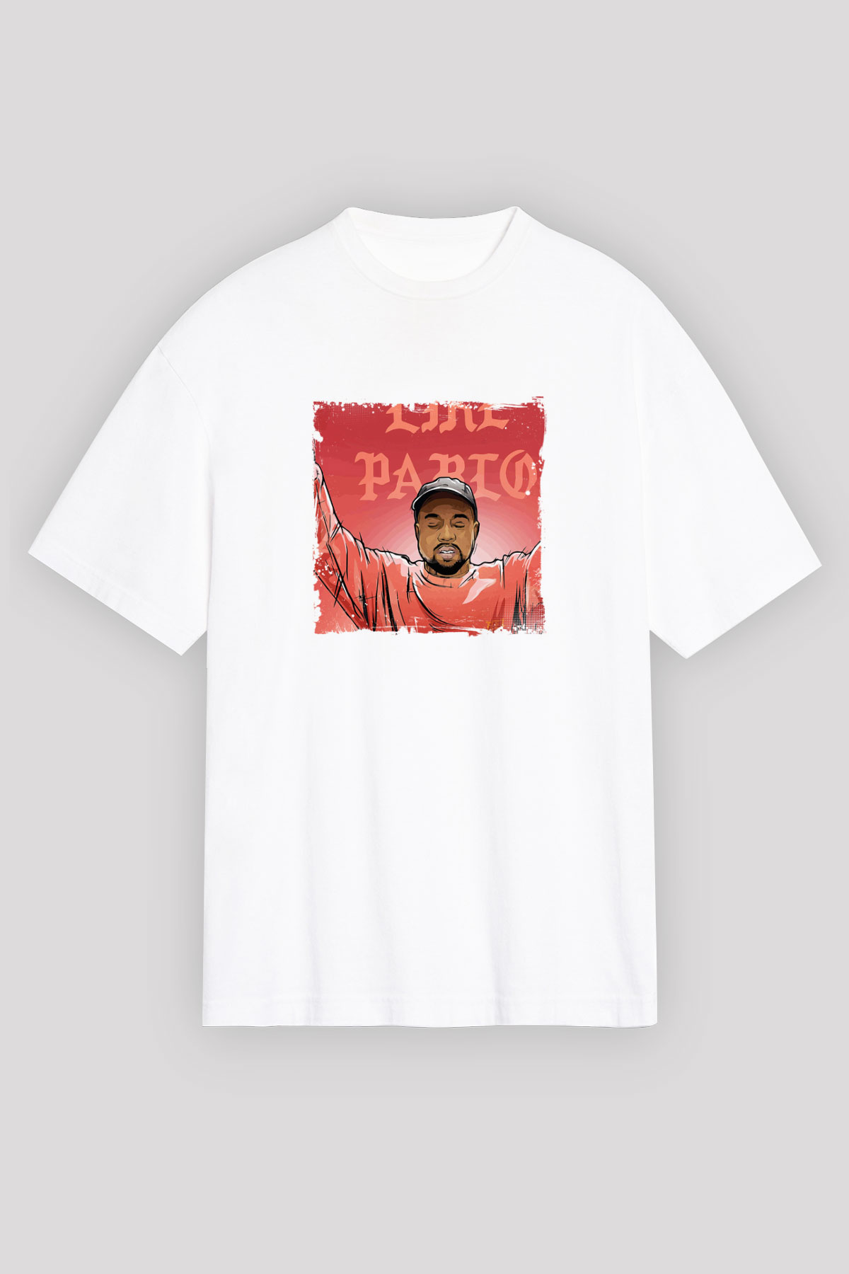 Kanye West Baskılı Unisex Beyaz Tişört