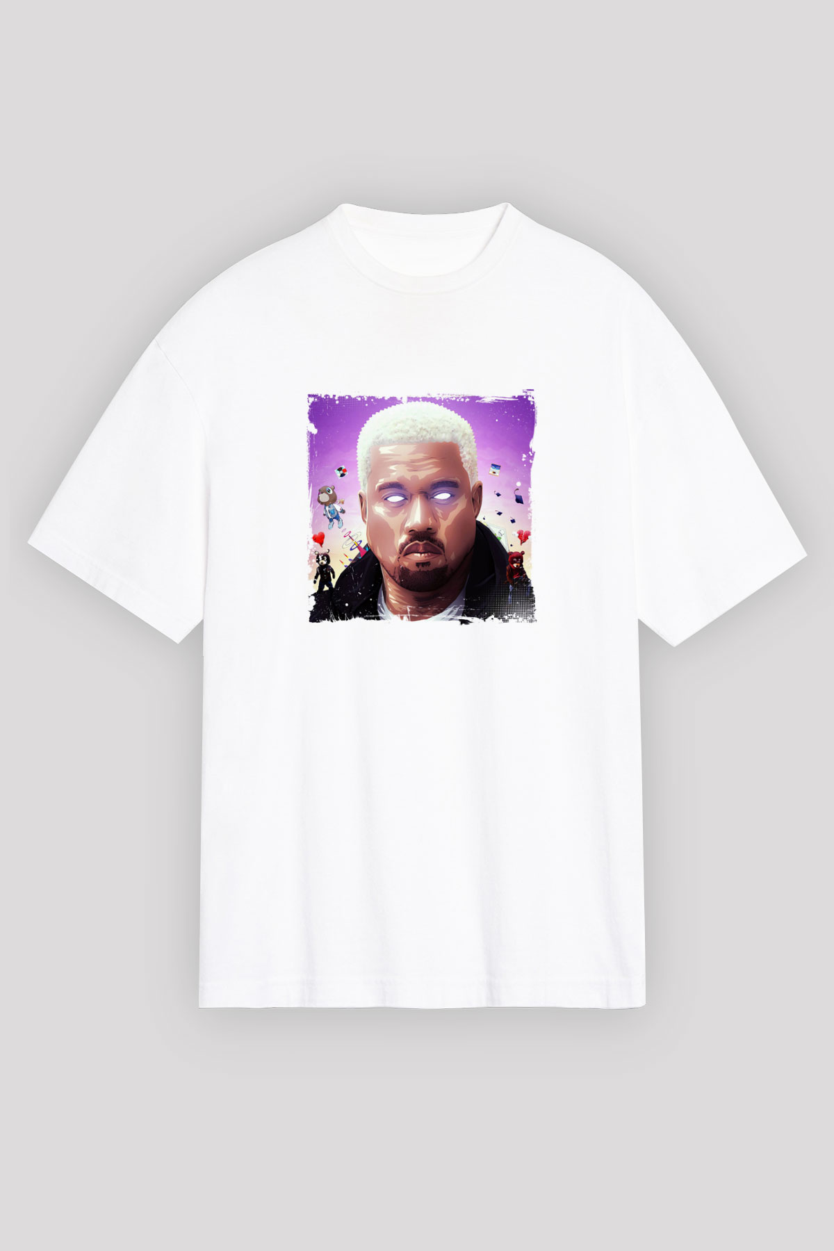 Kanye West Baskılı Unisex Beyaz Tişört