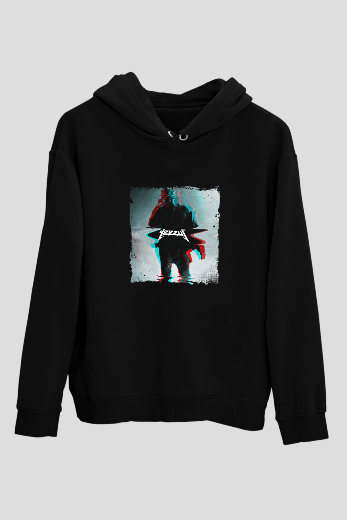 Kanye West Baskılı Unisex Siyah Hoodie