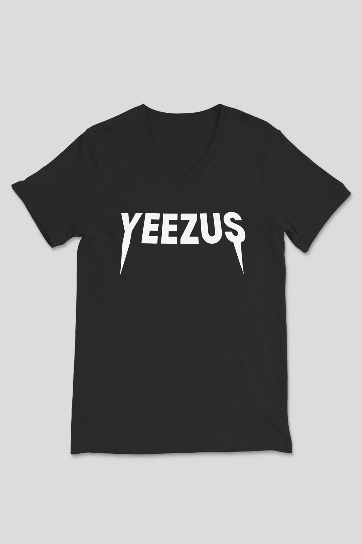 Kanye West Siyah Unisex V Yaka Tişört T-Shirt