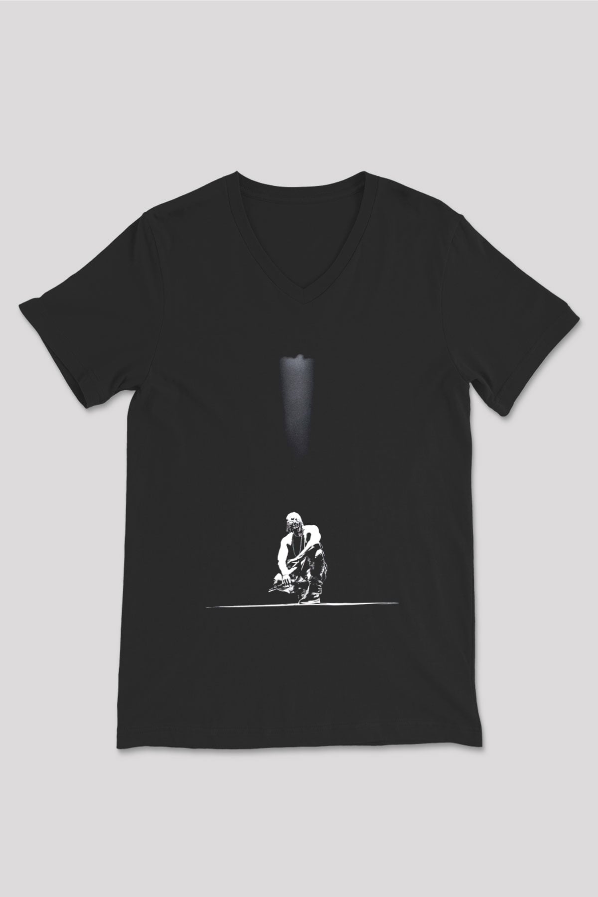 Kanye West Siyah Unisex V Yaka Tişört