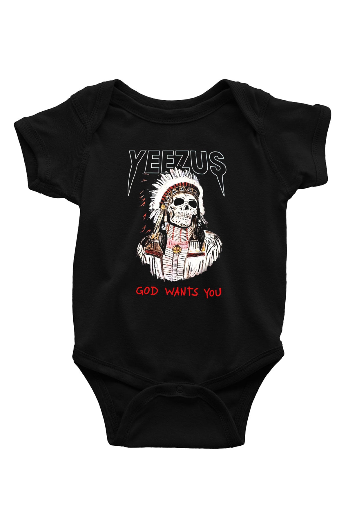 Kanye West Yeezus Baskılı Siyah Bebek Body - Zıbın