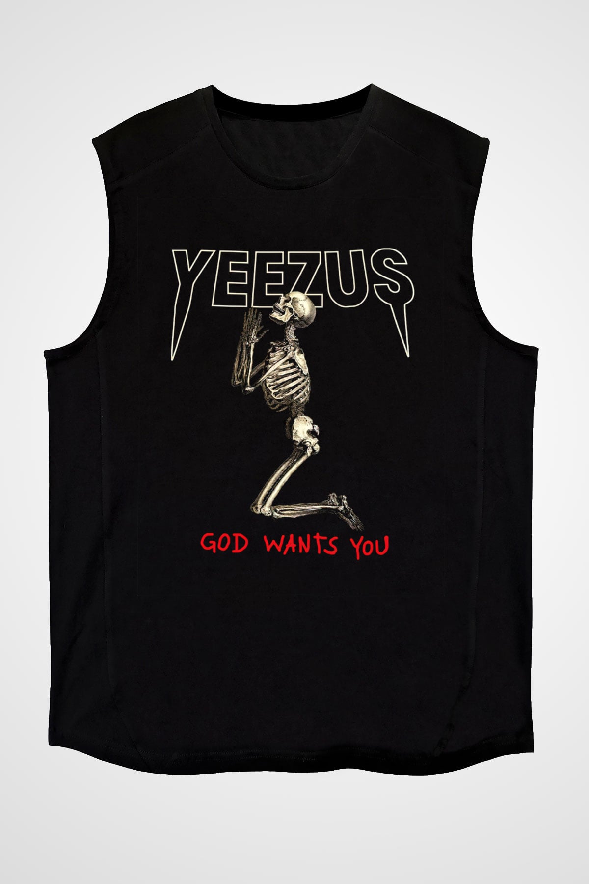 Kanye West Yeezus Siyah Unisex Kolsuz Tişört