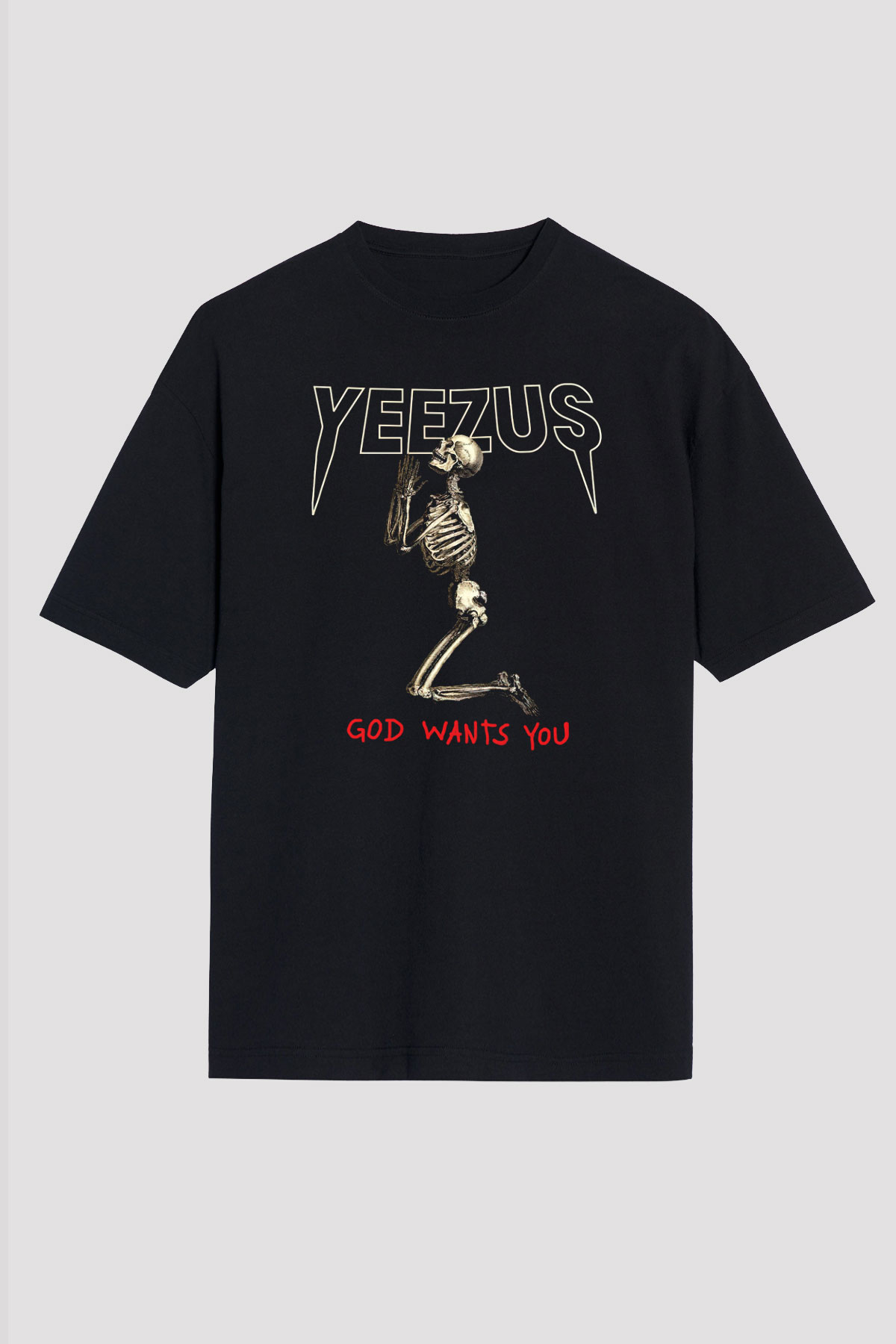 Kanye West Yeezus Siyah Unisex Oversize Tişört T-Shirt