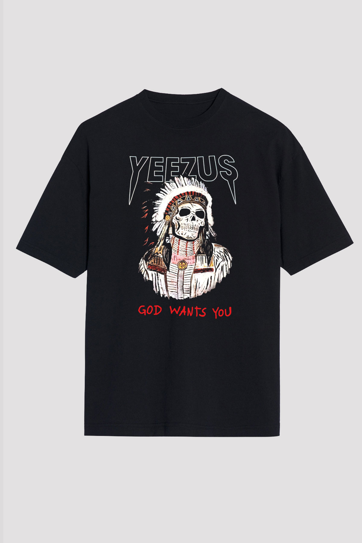 Kanye West Yeezus Siyah Unisex Oversize Tişört T-Shirt