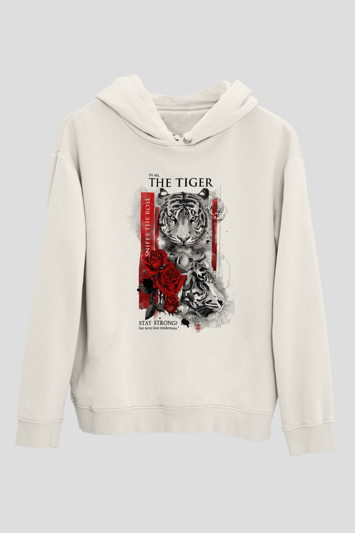 Kaplan Beyaz Unisex Hoodie