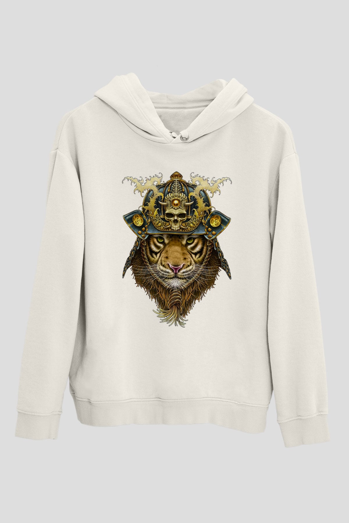 Kaplan Beyaz Unisex Kapşonlu Sweatshirt
