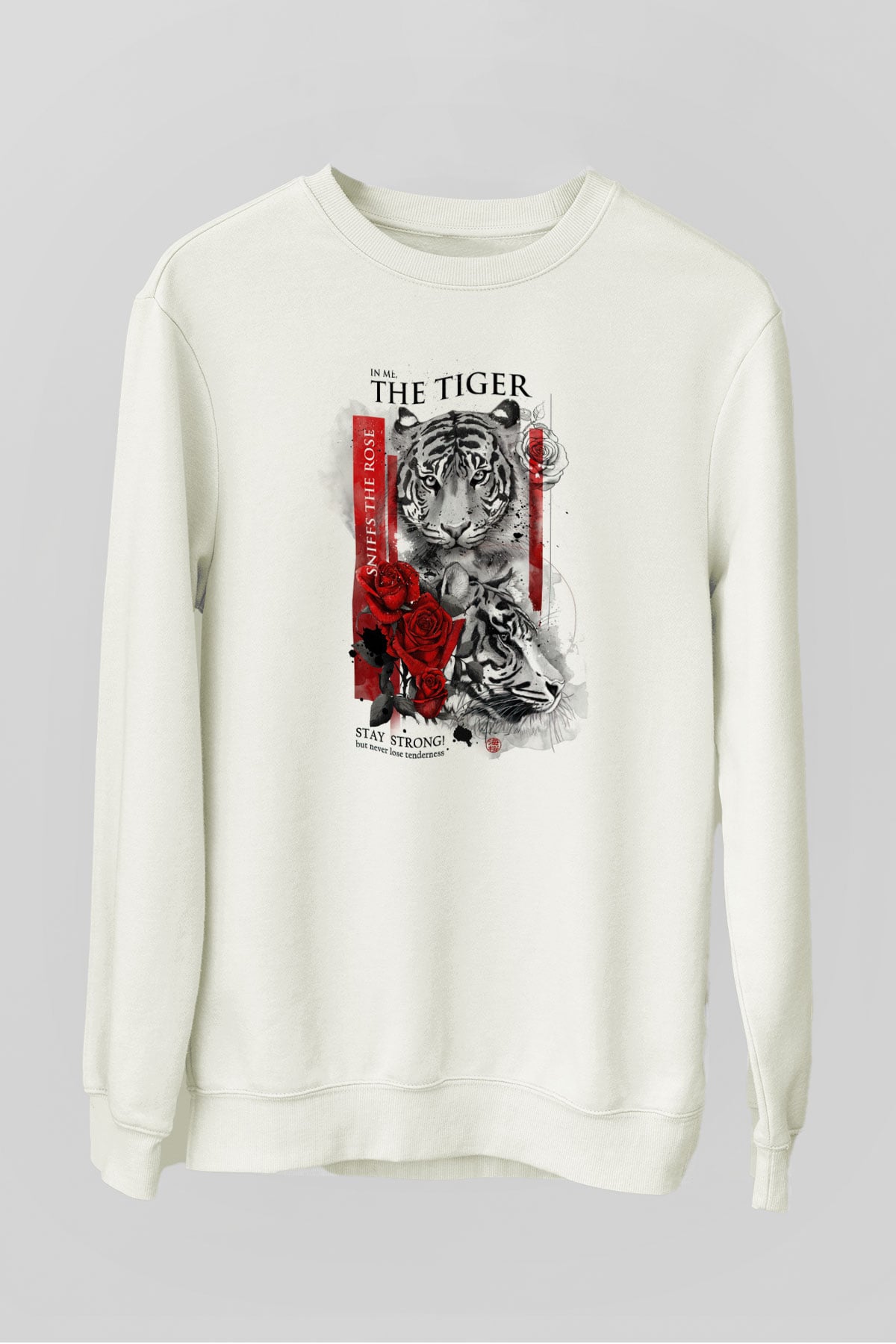 Kaplan Beyaz Unisex Sweatshirt