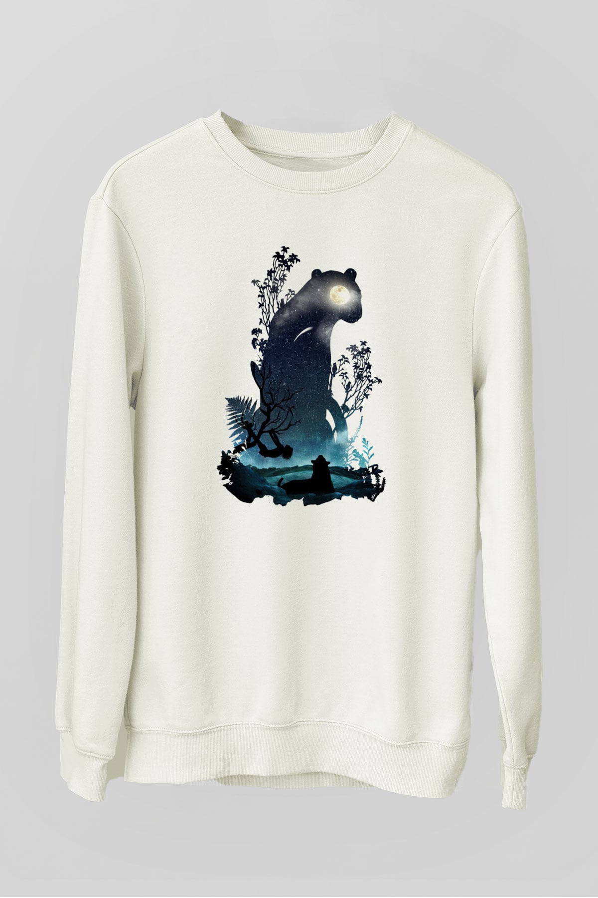 Kaplan Beyaz Unisex Sweatshirt