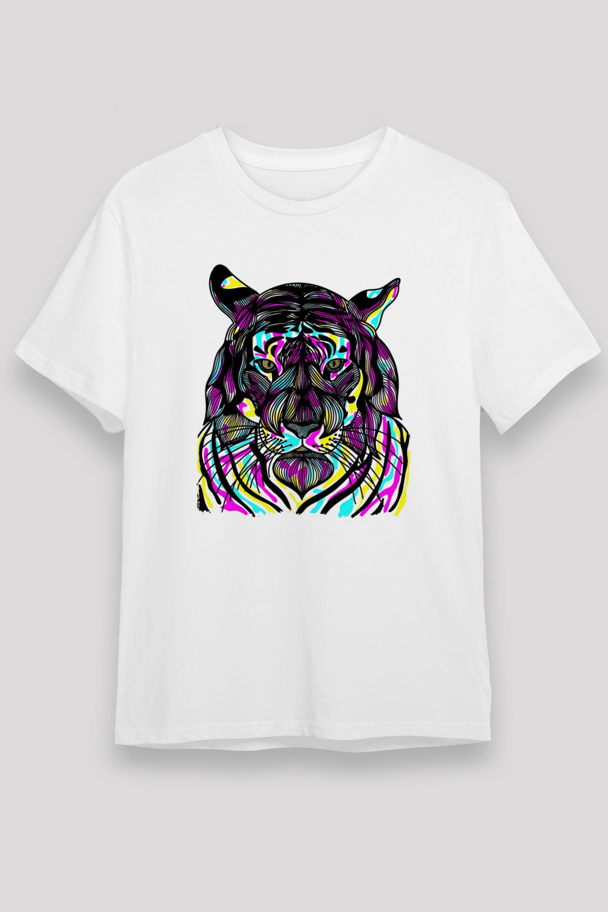 Kaplan Beyaz Unisex Tişört T-Shirt - TişörtFabrikası
