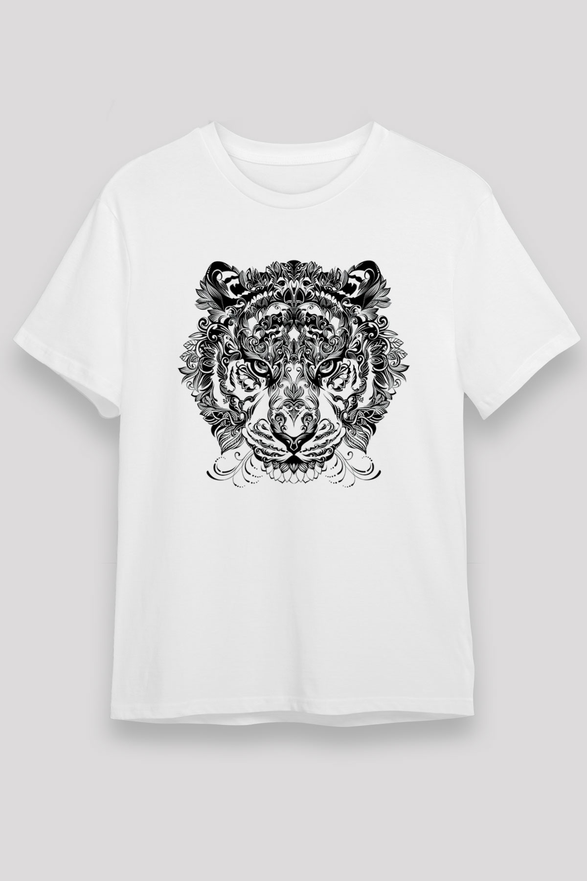 Kaplan Beyaz Unisex Tişört T-Shirt - TişörtFabrikası