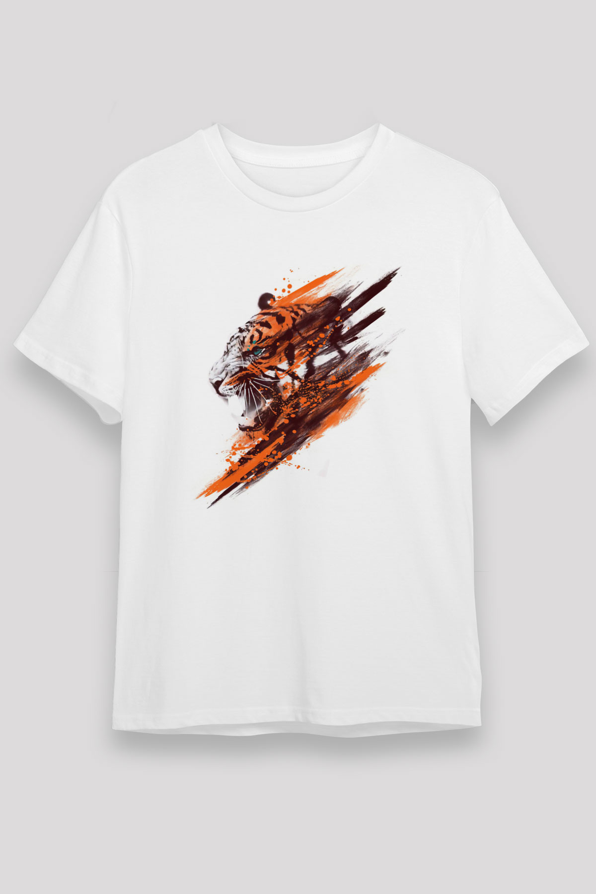 Kaplan Beyaz Unisex Tişört T-Shirt - TişörtFabrikası