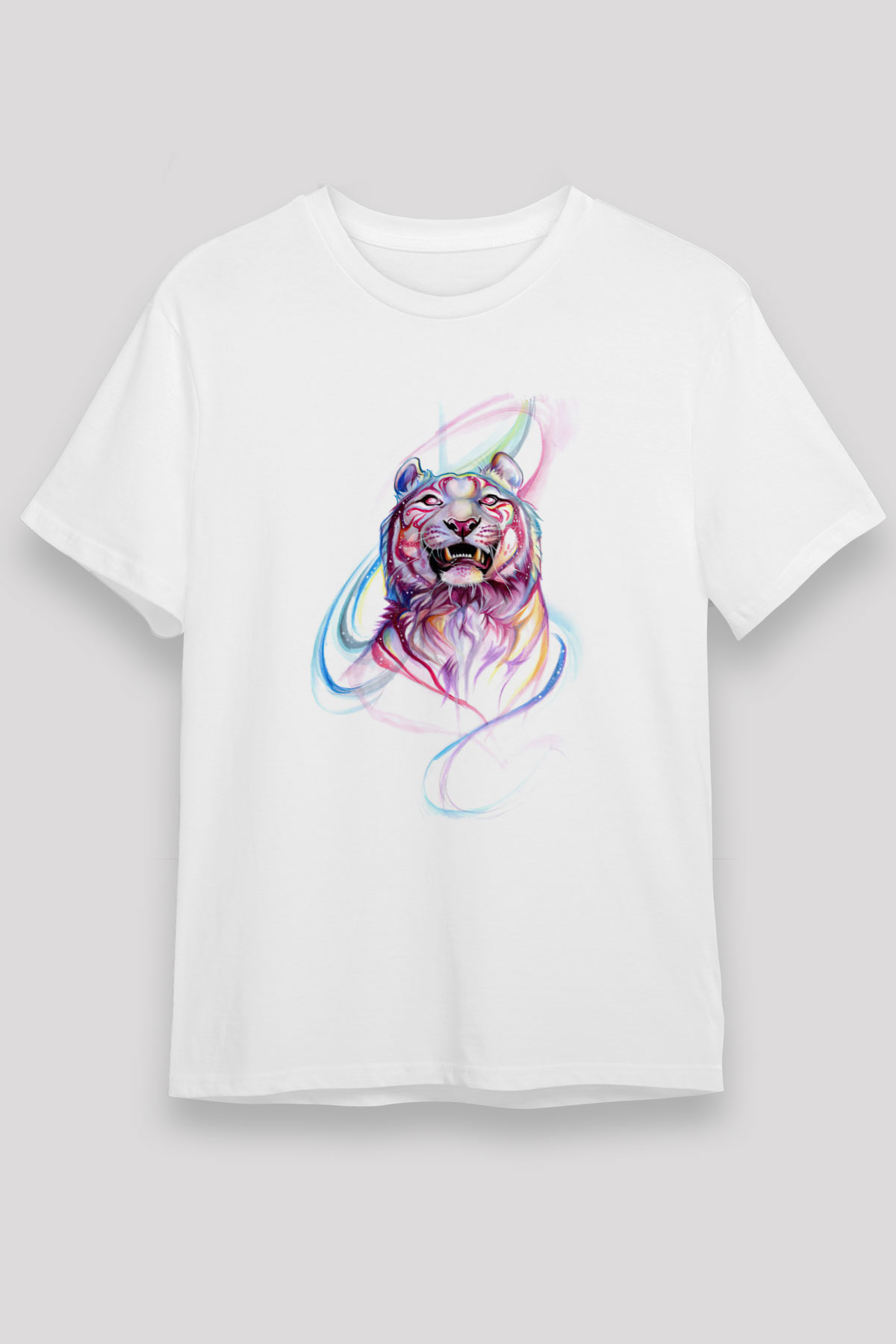 Kaplan Beyaz Unisex Tişört T-Shirt - TişörtFabrikası