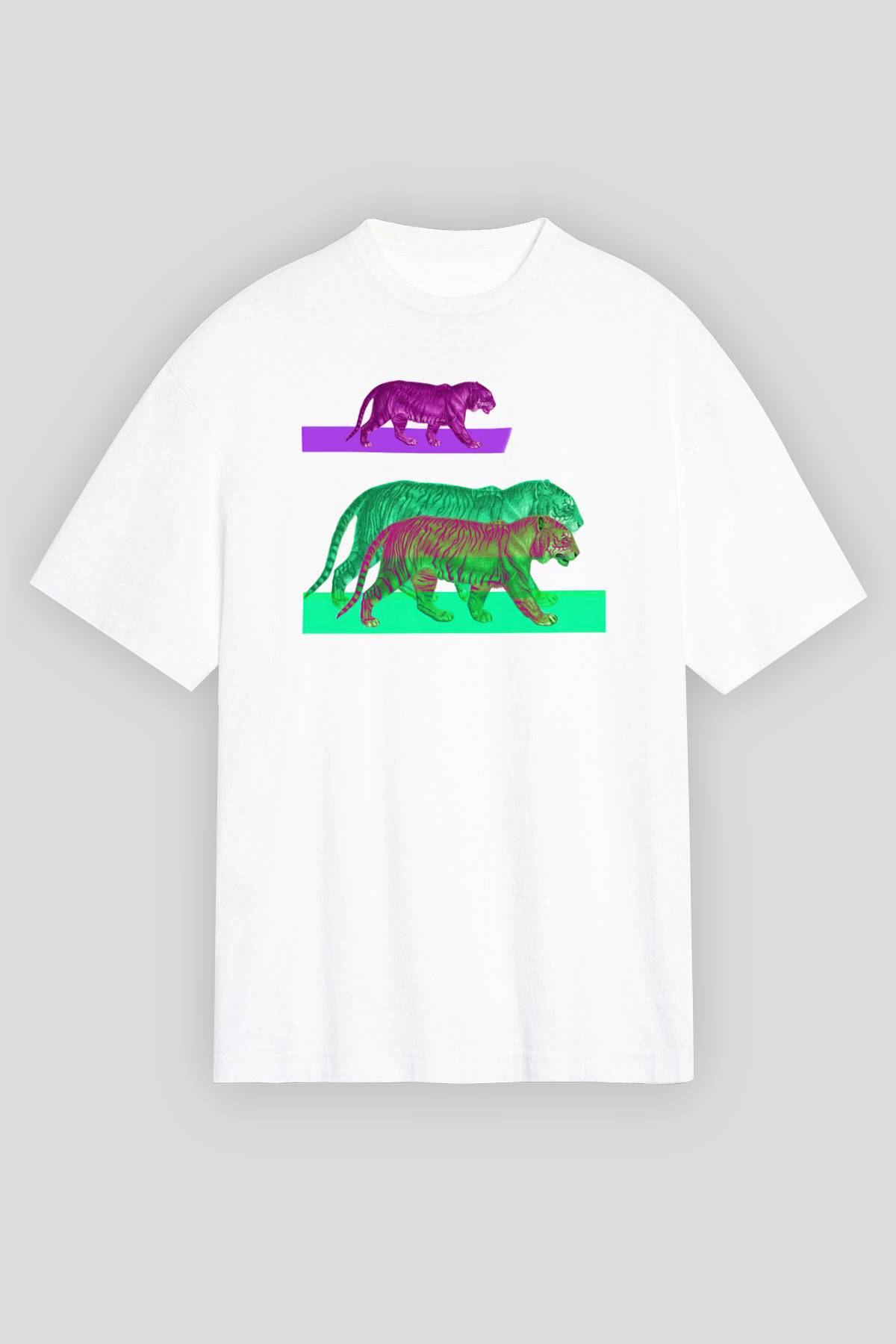 Kaplan Beyaz Unisex Tişört T-Shirt - TişörtFabrikası
