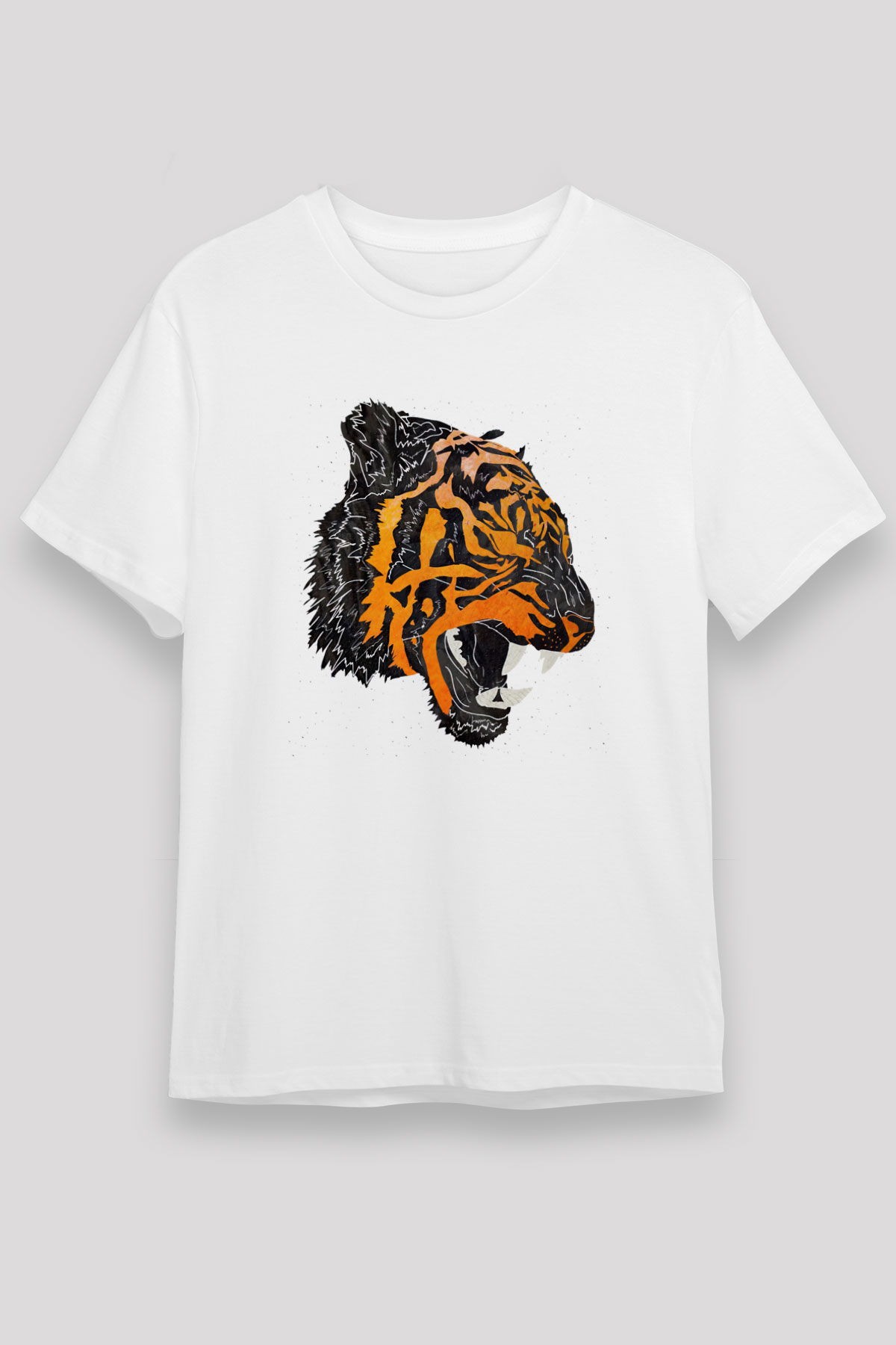 Kaplan Beyaz Unisex Tişört T-Shirt - TişörtFabrikası