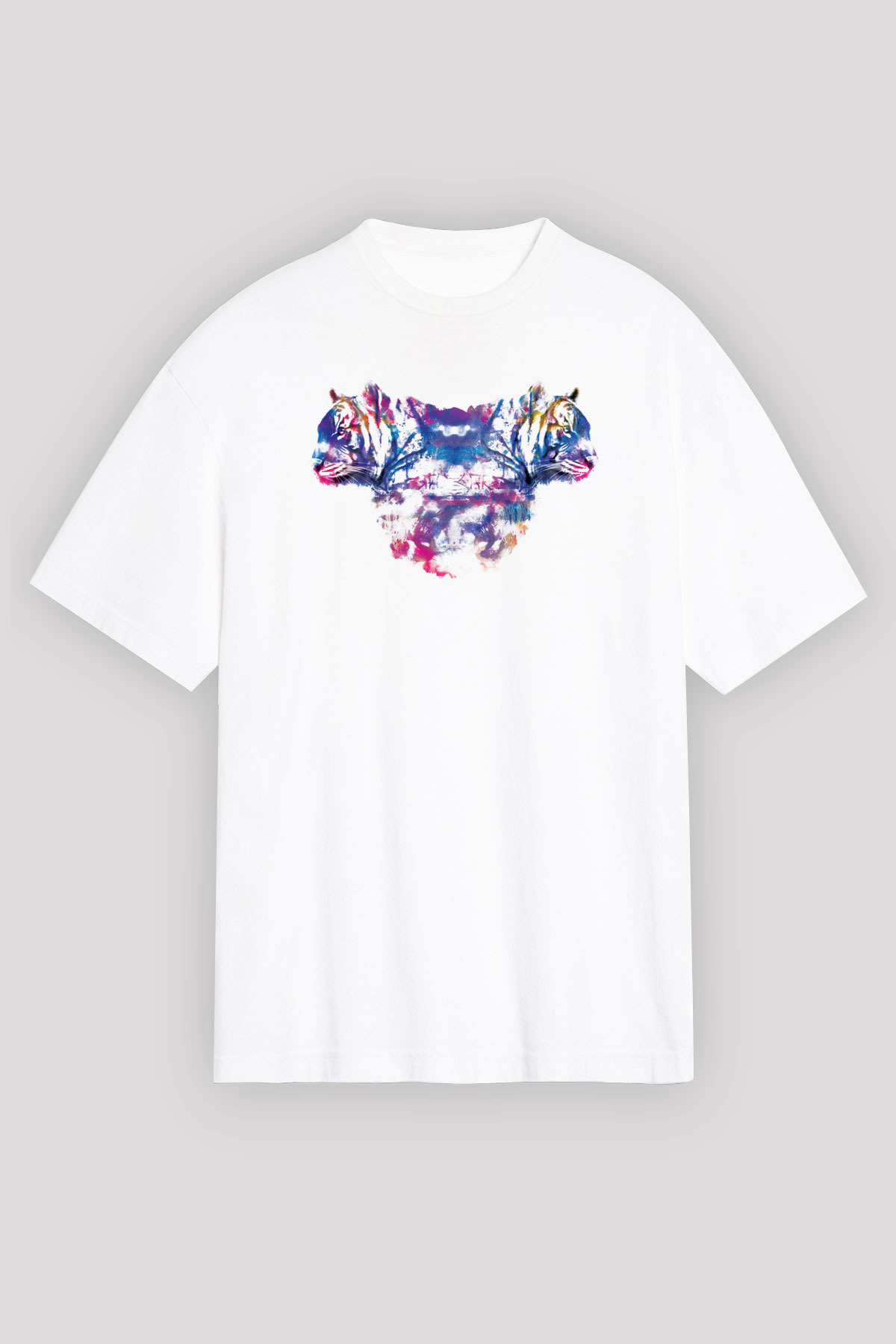 Kaplan Beyaz Unisex Tişört T-Shirt - TişörtFabrikası
