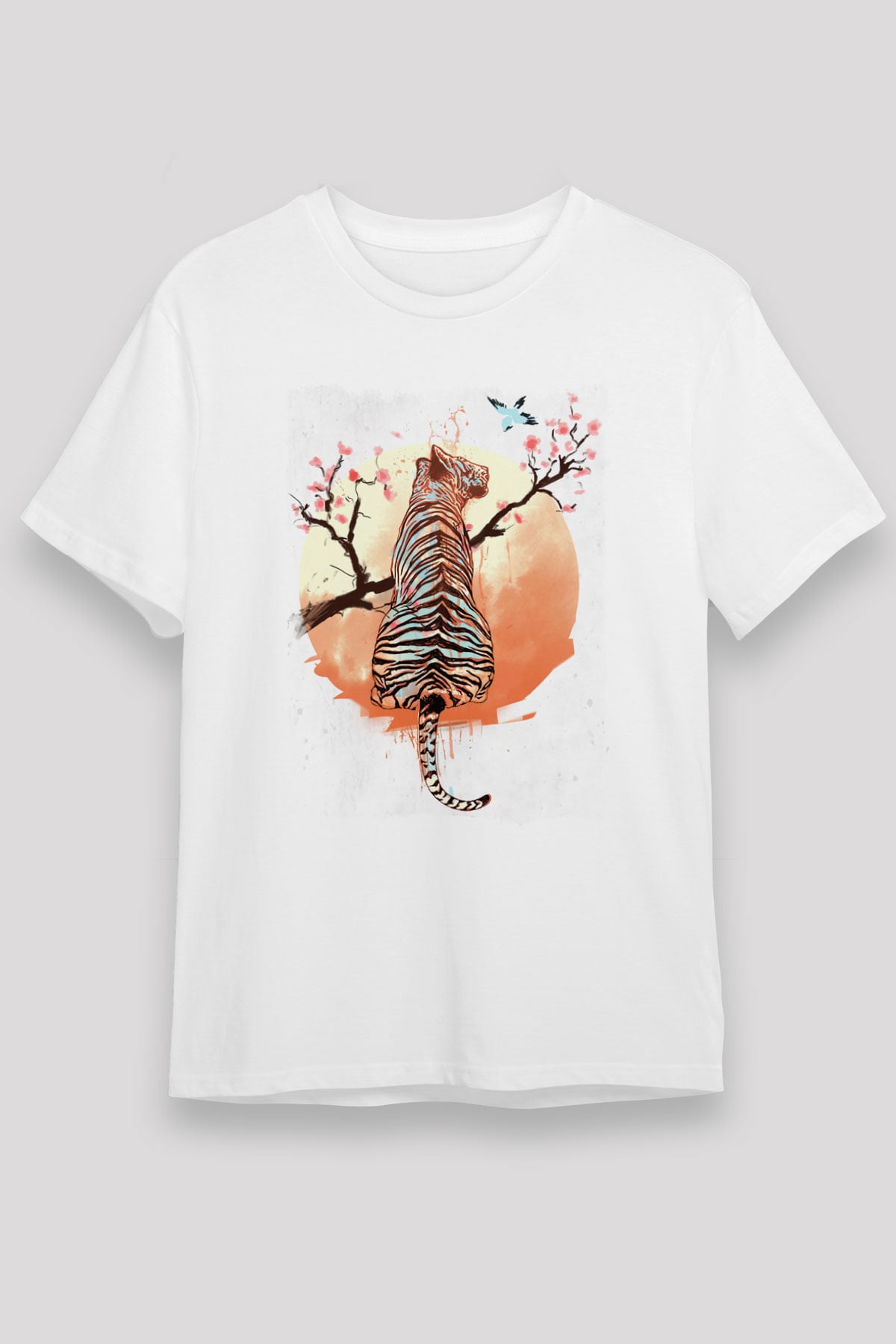 Kaplan Beyaz Unisex Tişört T-Shirt - TişörtFabrikası