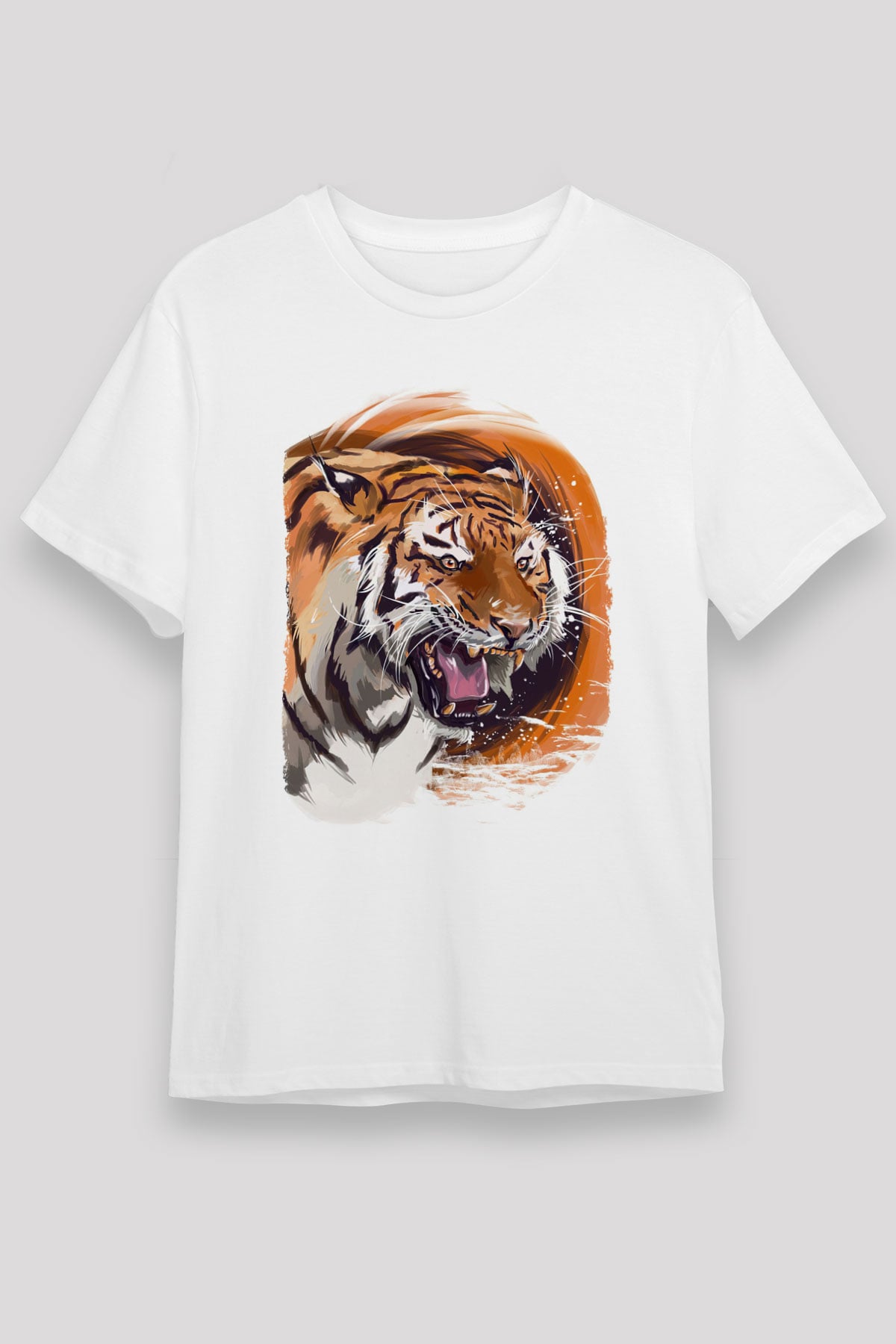 Kaplan Beyaz Unisex Tişört T-Shirt - TişörtFabrikası