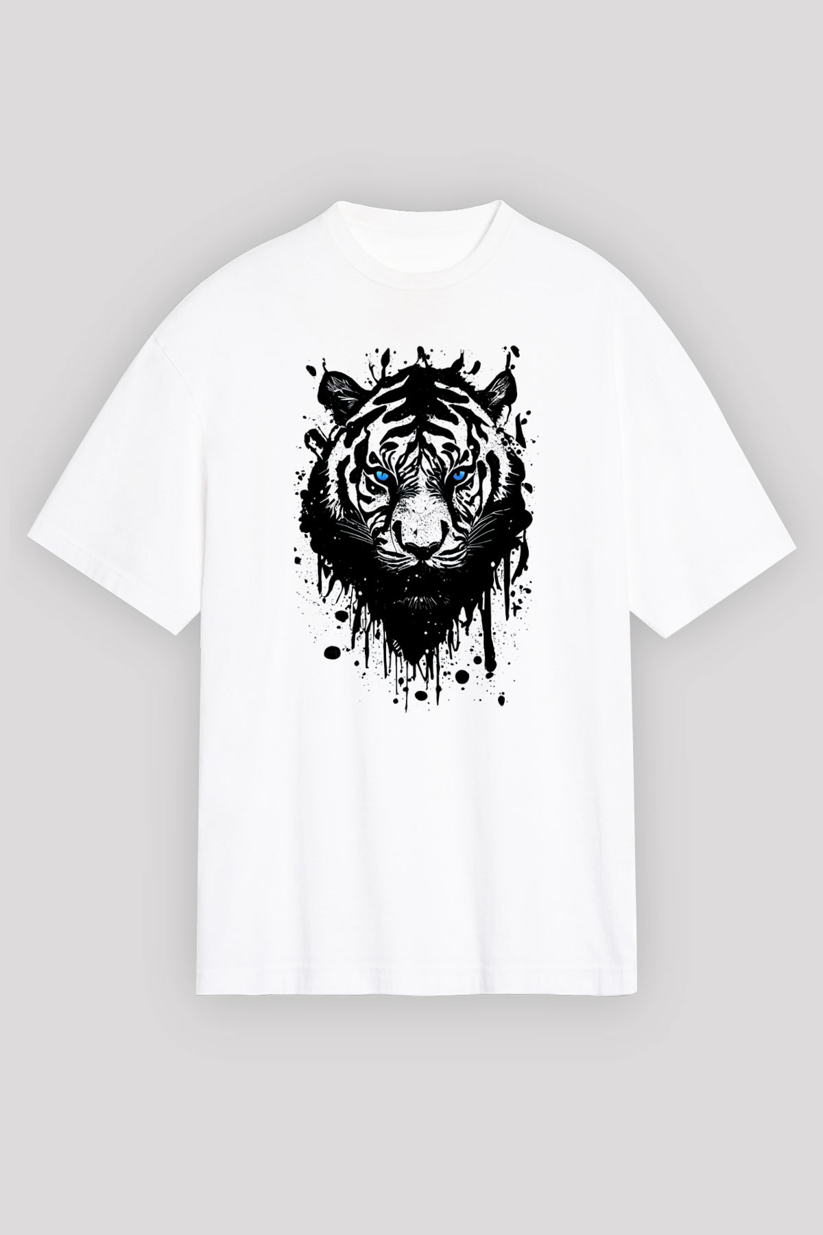 Kaplan Beyaz Unisex Tişört T-Shirt - TişörtFabrikası