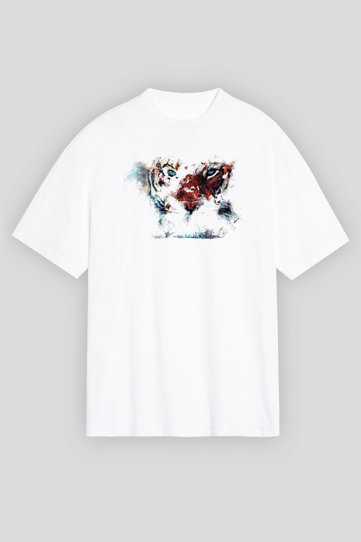 Kaplan Beyaz Unisex Tişört T-Shirt - TişörtFabrikası