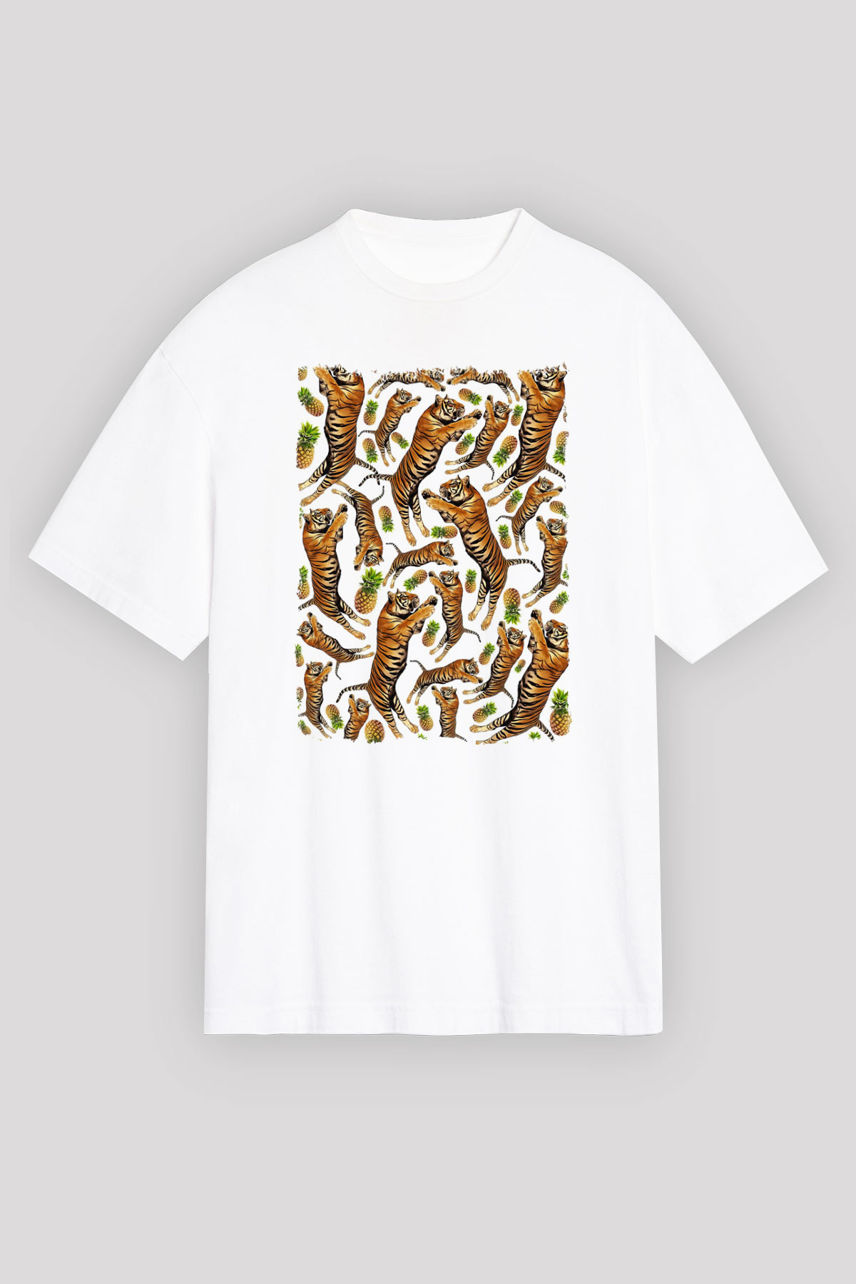 Kaplan Beyaz Unisex Tişört T-Shirt - TişörtFabrikası