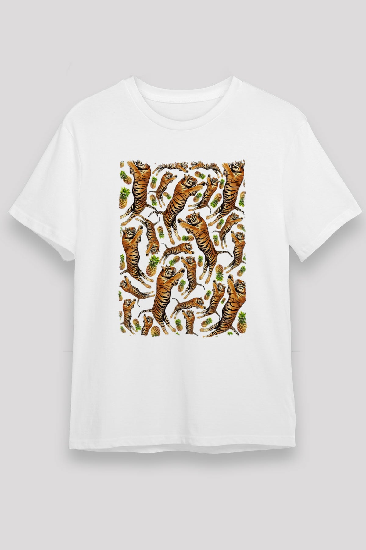 Kaplan Beyaz Unisex Tişört T-Shirt - TişörtFabrikası