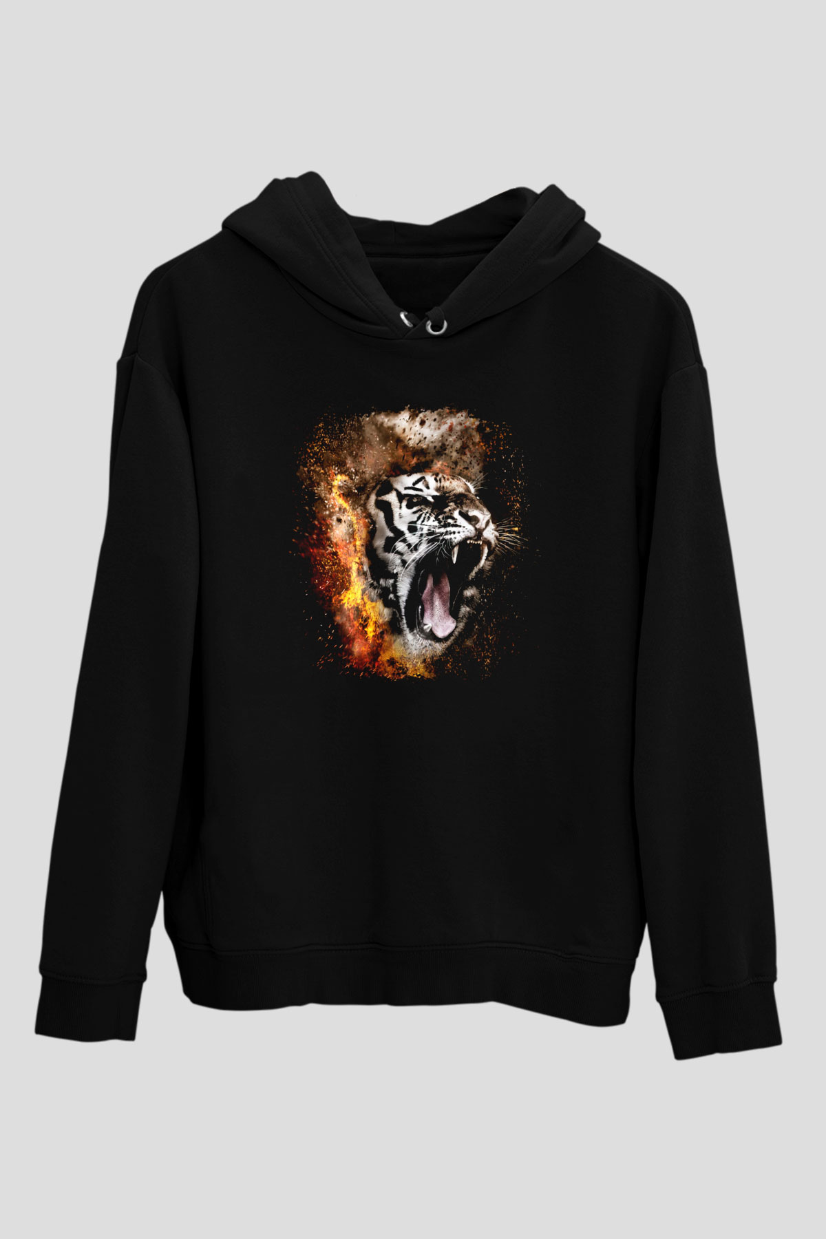 Kaplan Siyah Unisex Hoodie