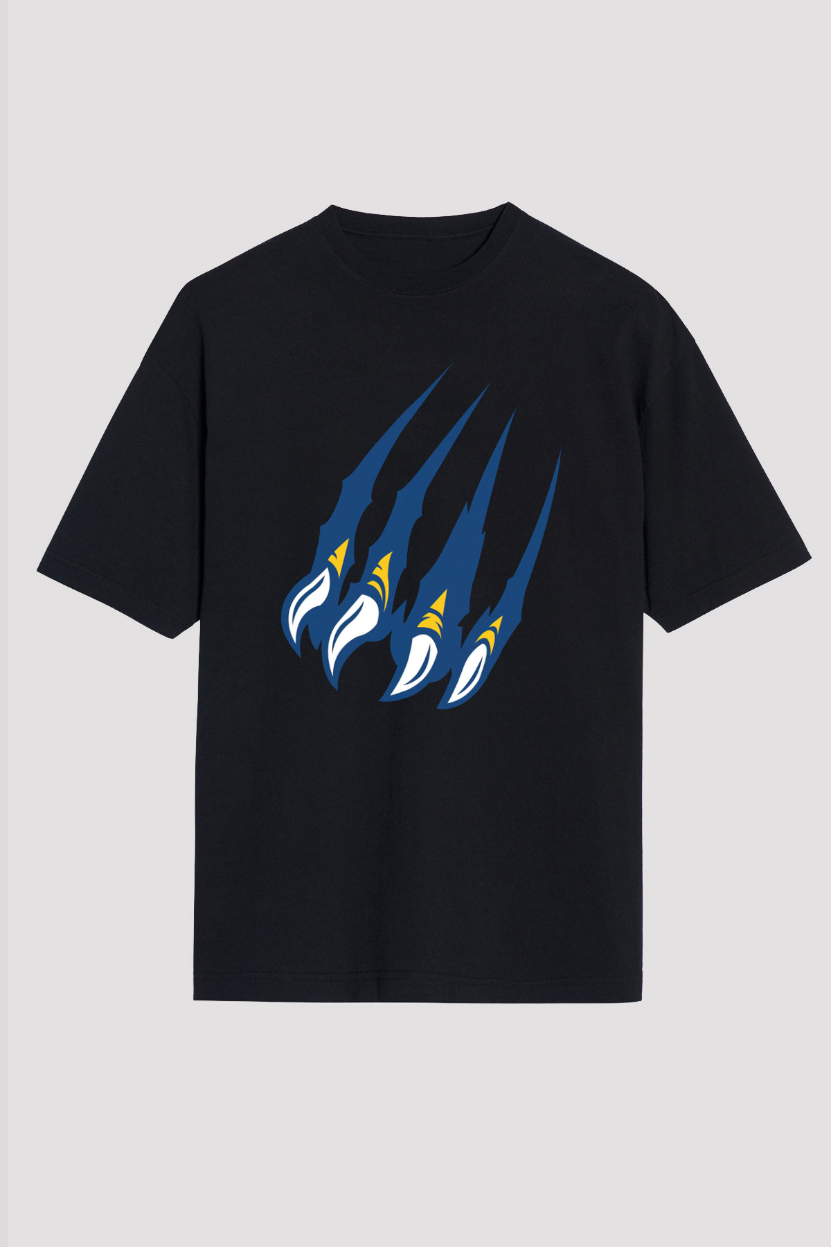 Kaplan Siyah Unisex Oversize Tişört T-Shirt