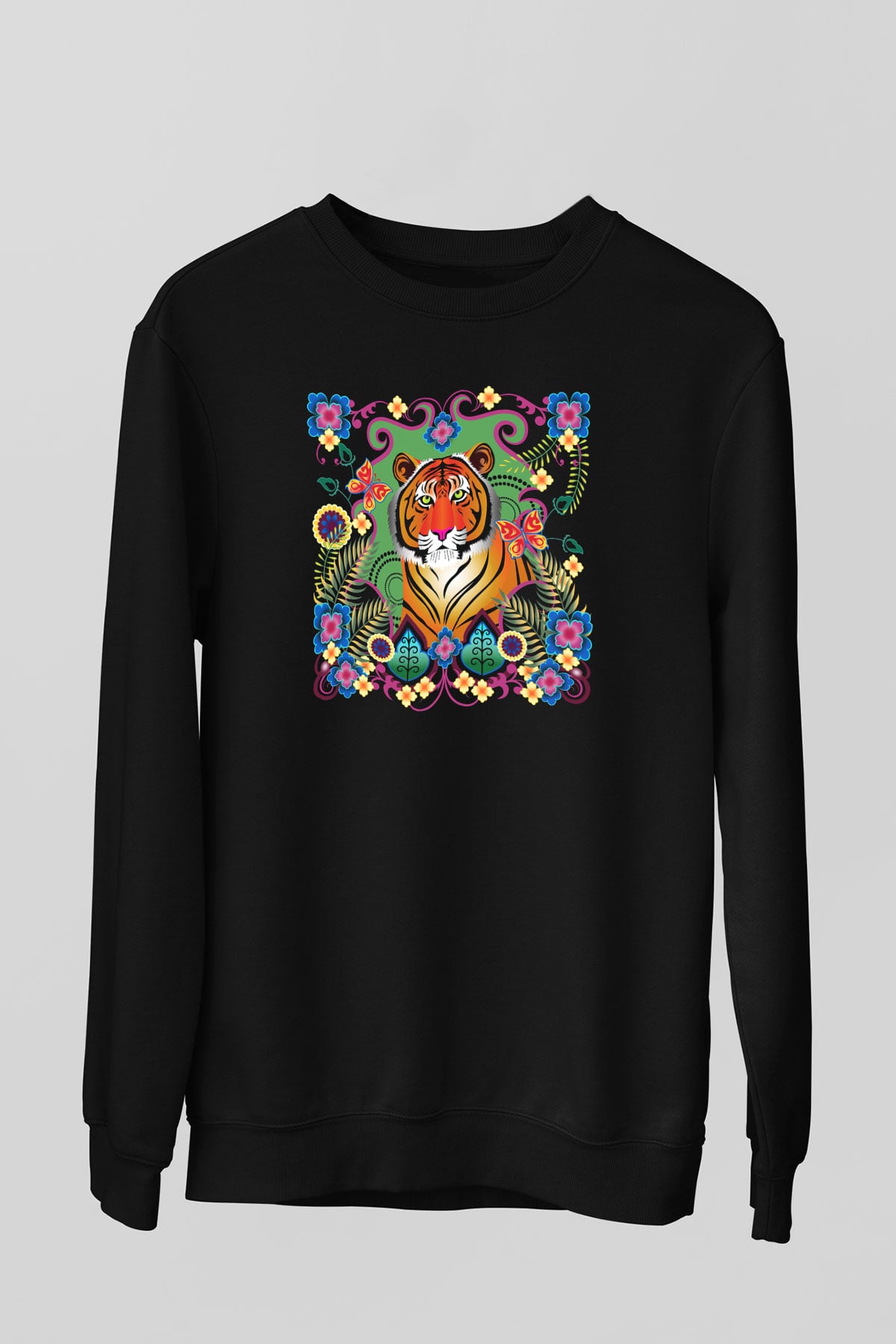 Kaplan Siyah Unisex Sweatshirt