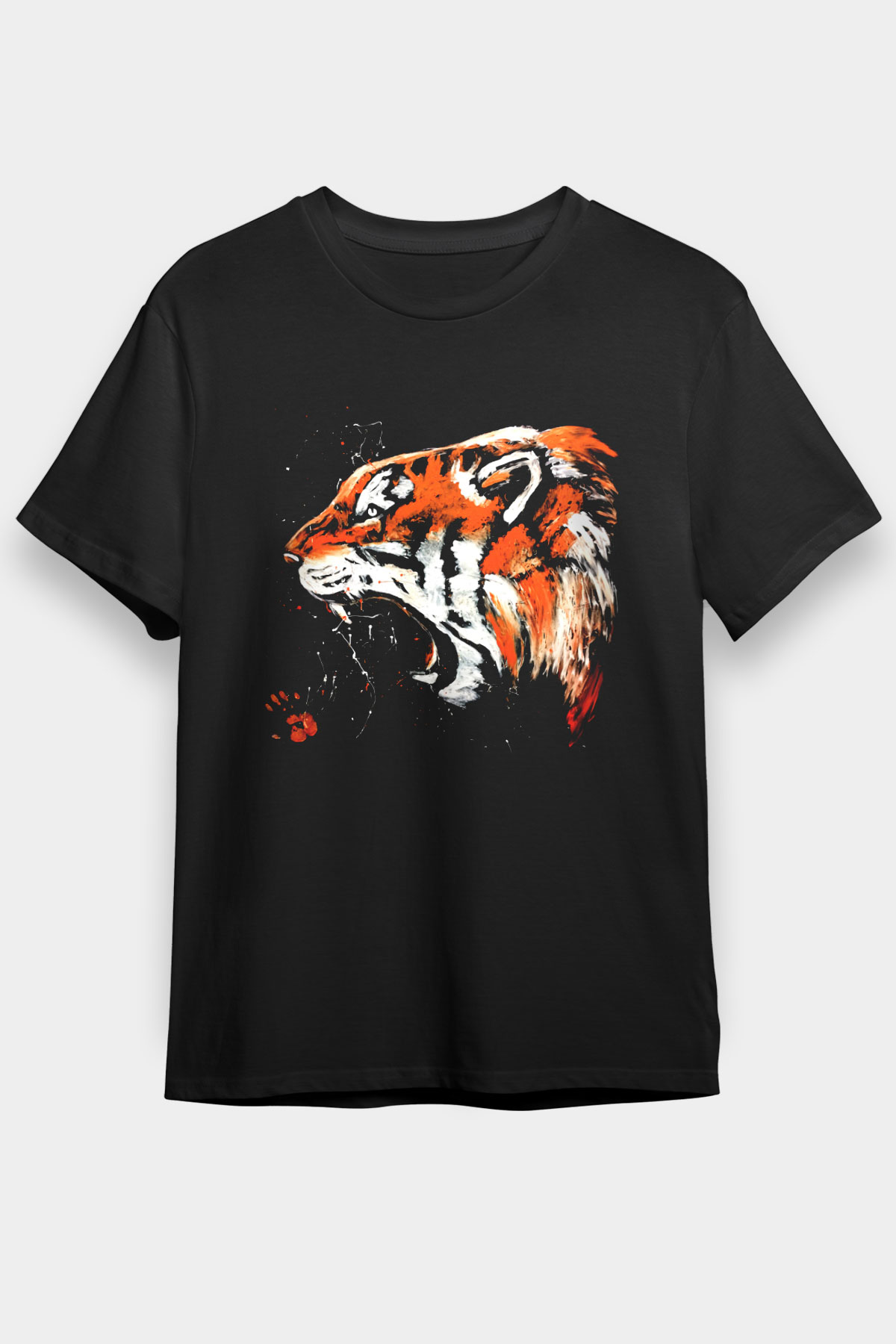 Kaplan Siyah Unisex Tişört T-Shirt - TişörtFabrikası