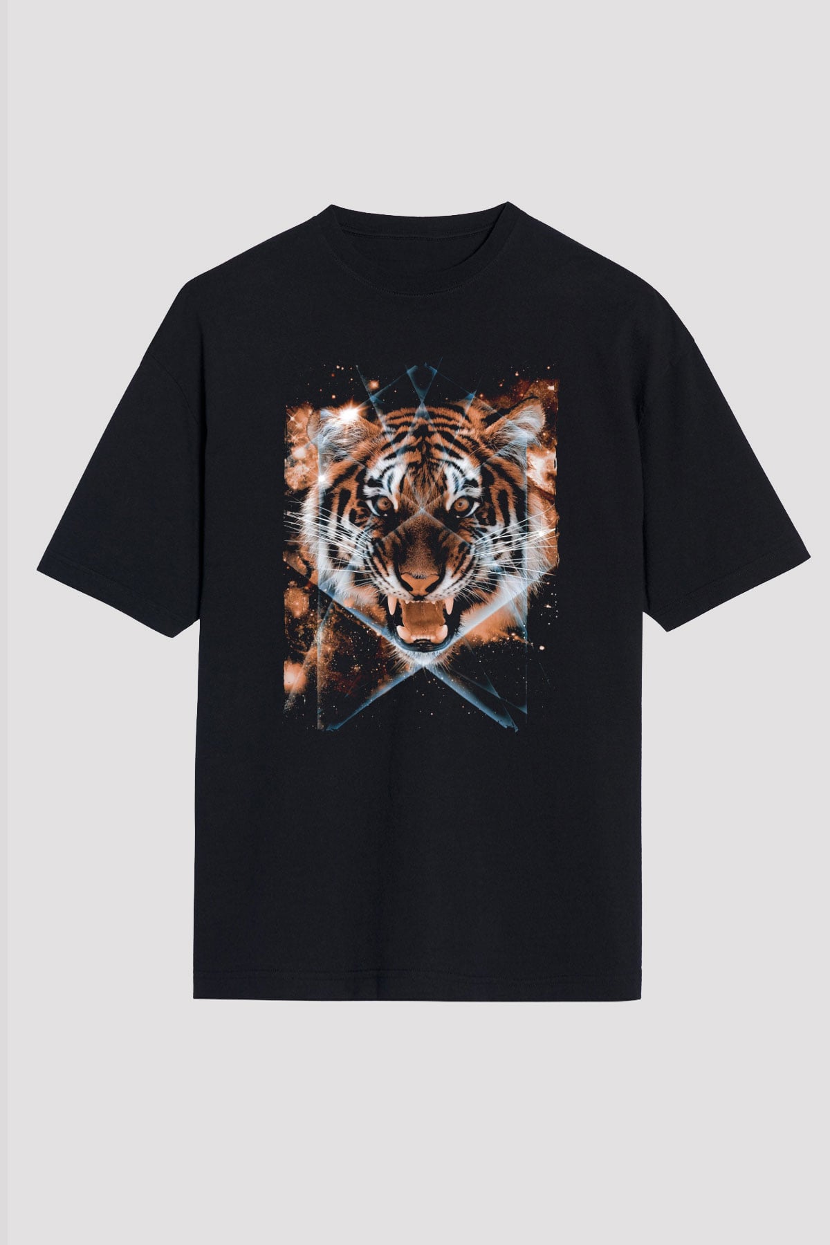 Kaplan Siyah Unisex Tişört T-Shirt - TişörtFabrikası