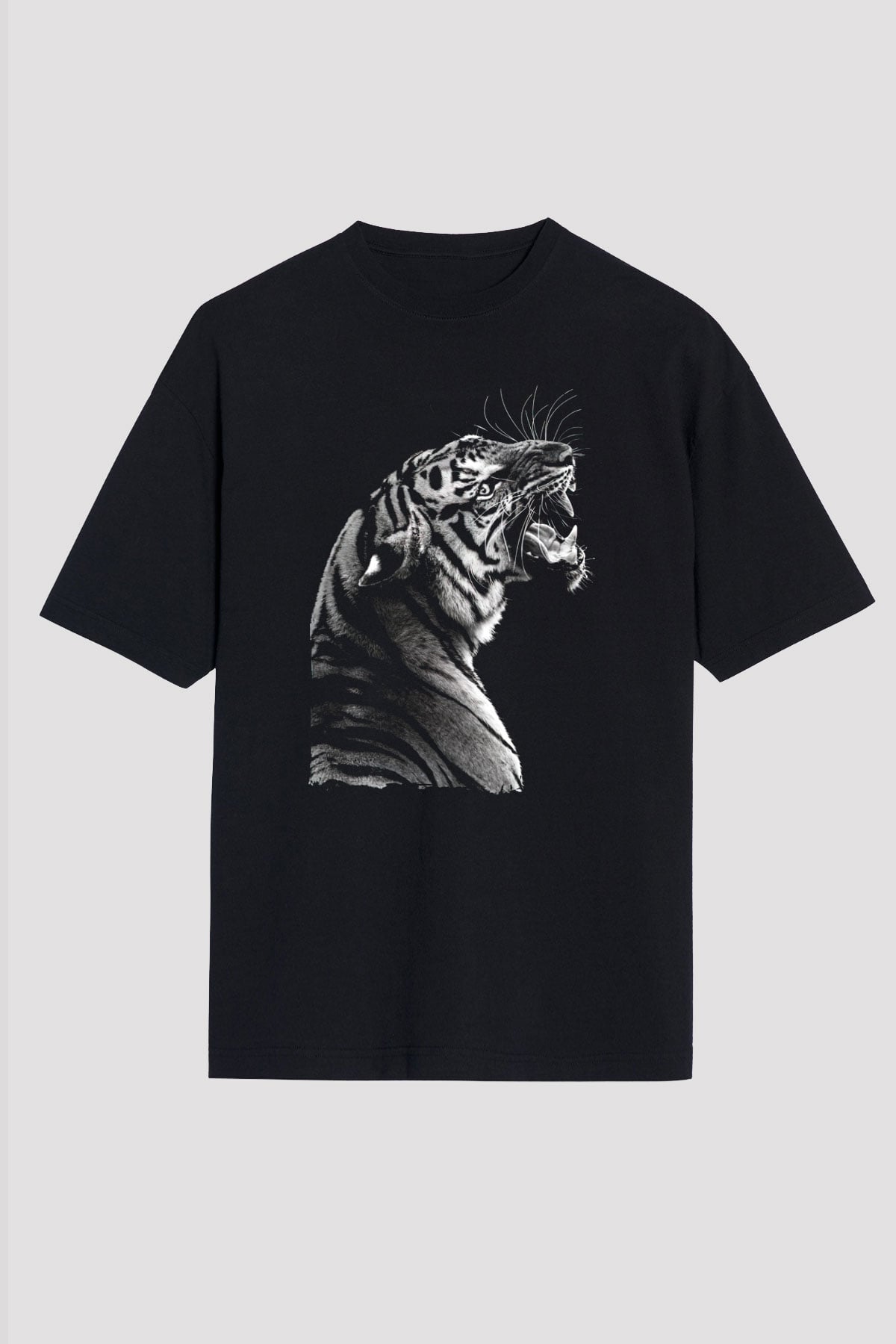 Kaplan Siyah Unisex Tişört T-Shirt - TişörtFabrikası
