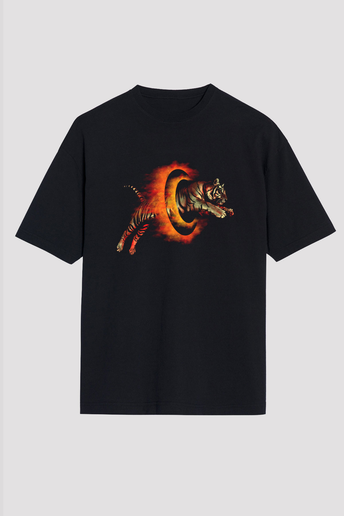 Kaplan Siyah Unisex Tişört T-Shirt - TişörtFabrikası