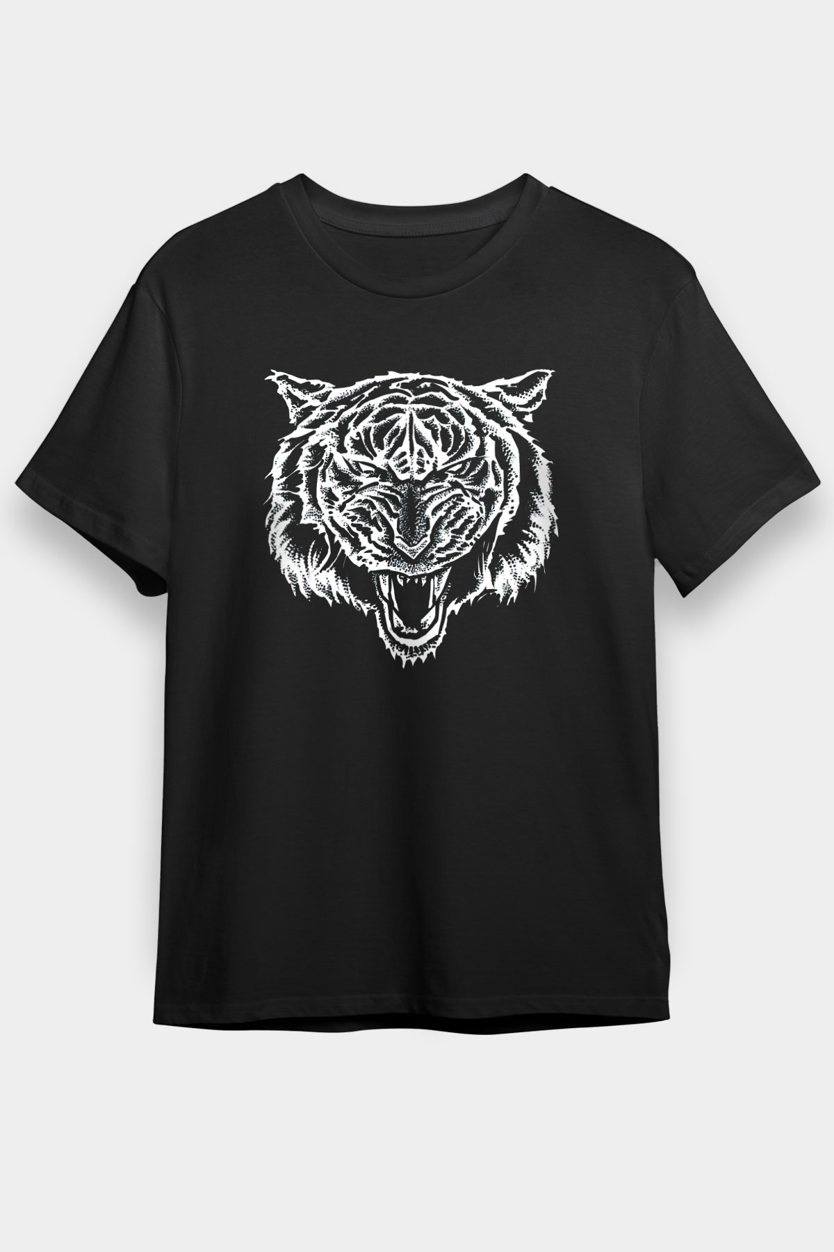 Kaplan Siyah Unisex Tişört T-Shirt - TişörtFabrikası