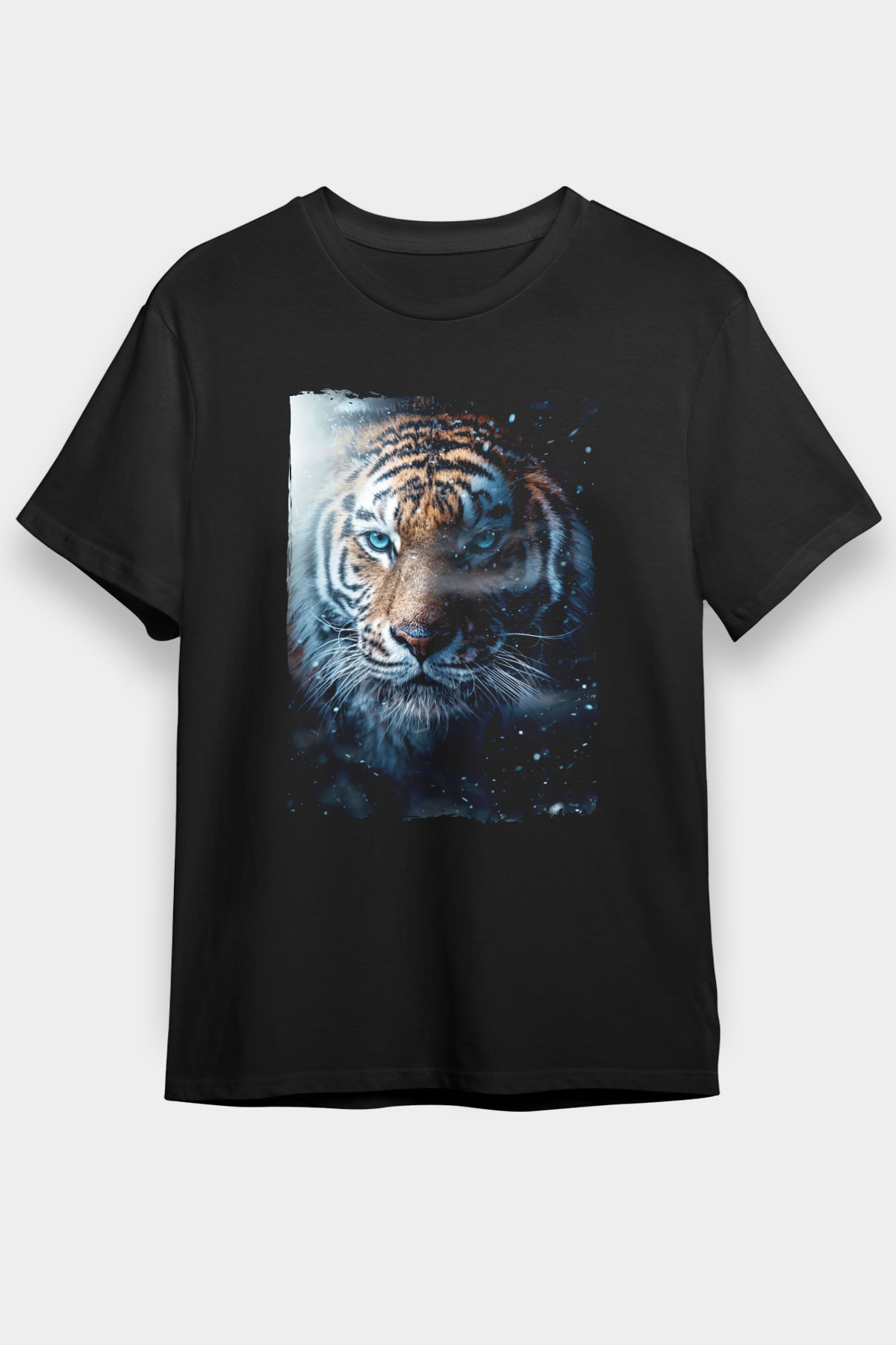 Kaplan Siyah Unisex Tişört T-Shirt - TişörtFabrikası