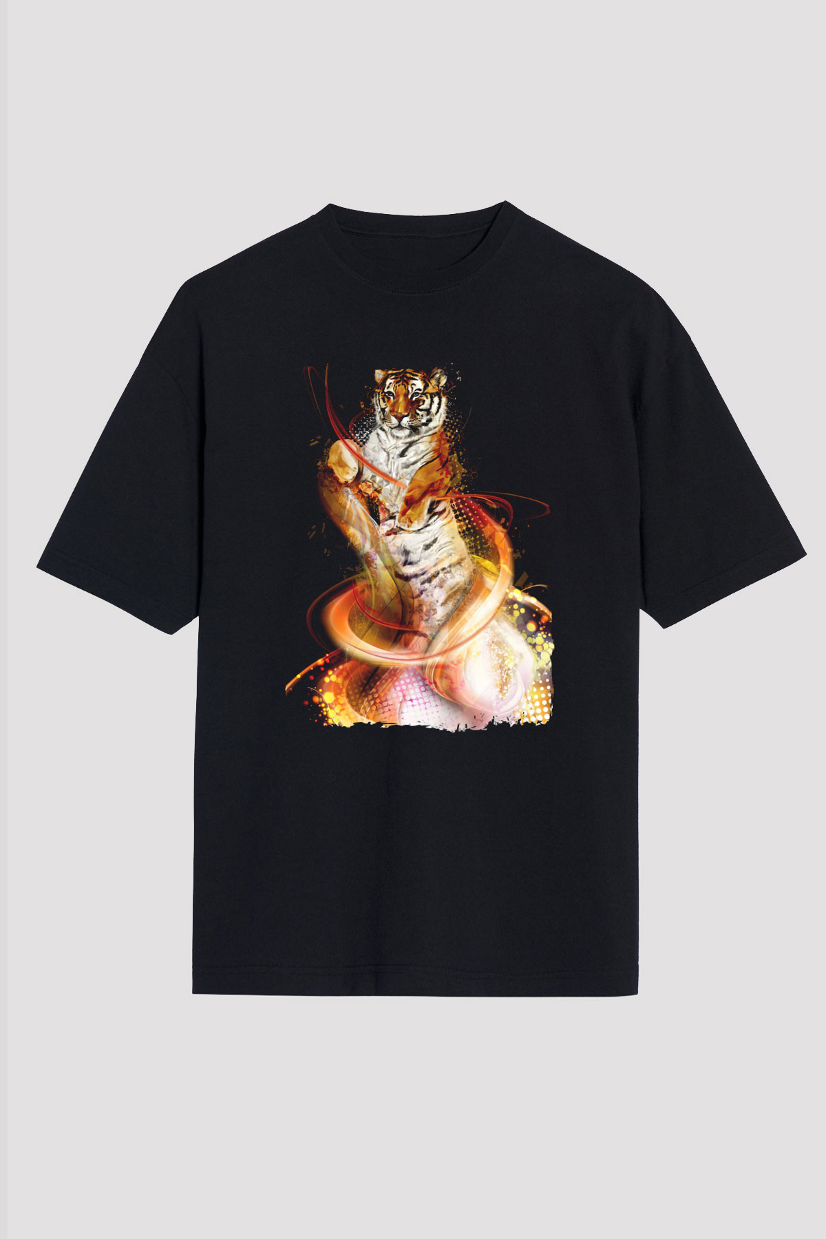 Kaplan Siyah Unisex Tişört T-Shirt - TişörtFabrikası