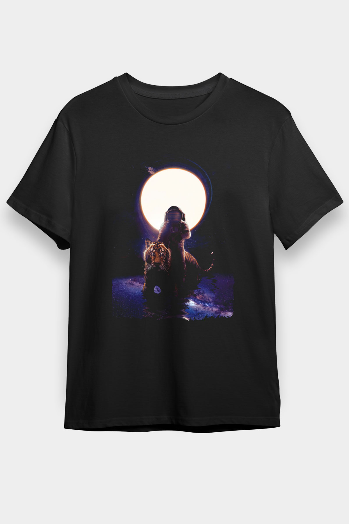 Kaplan Siyah Unisex Tişört T-Shirt - TişörtFabrikası