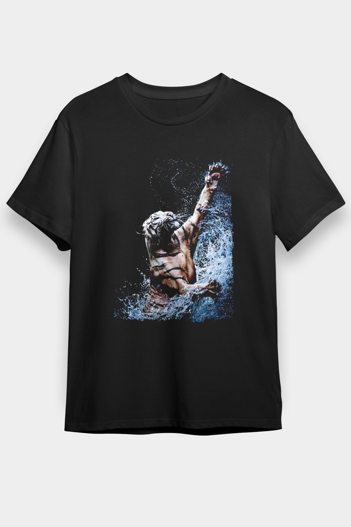 Kaplan Siyah Unisex Tişört T-Shirt - TişörtFabrikası