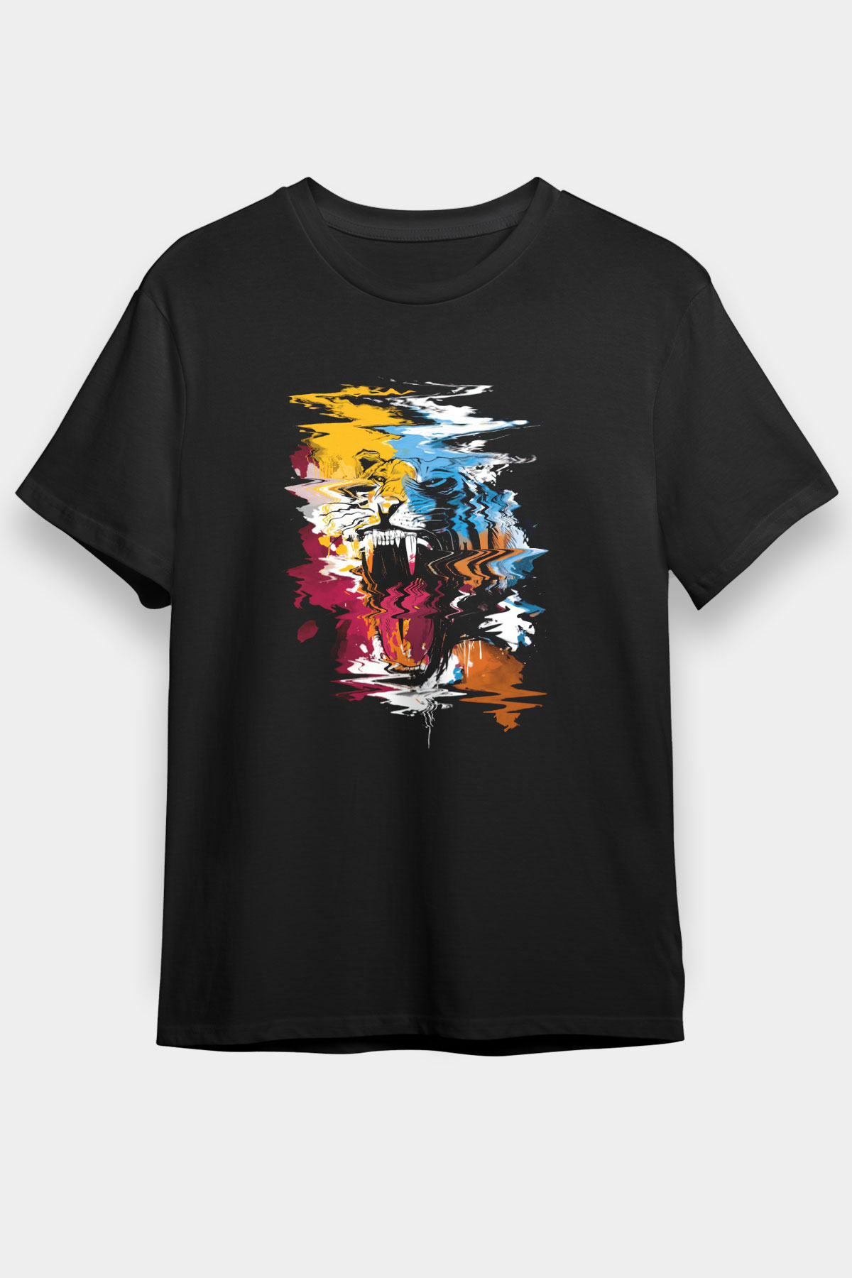 Kaplan Siyah Unisex Tişört T-Shirt - TişörtFabrikası