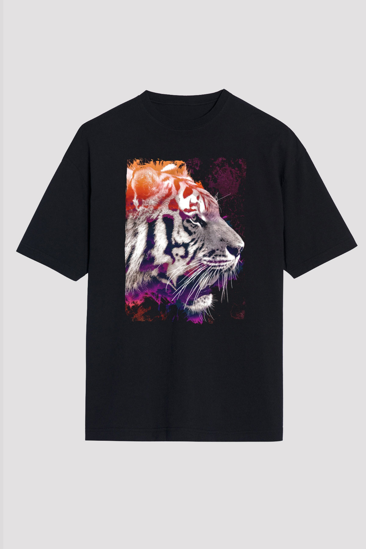 Kaplan Siyah Unisex Tişört T-Shirt - TişörtFabrikası