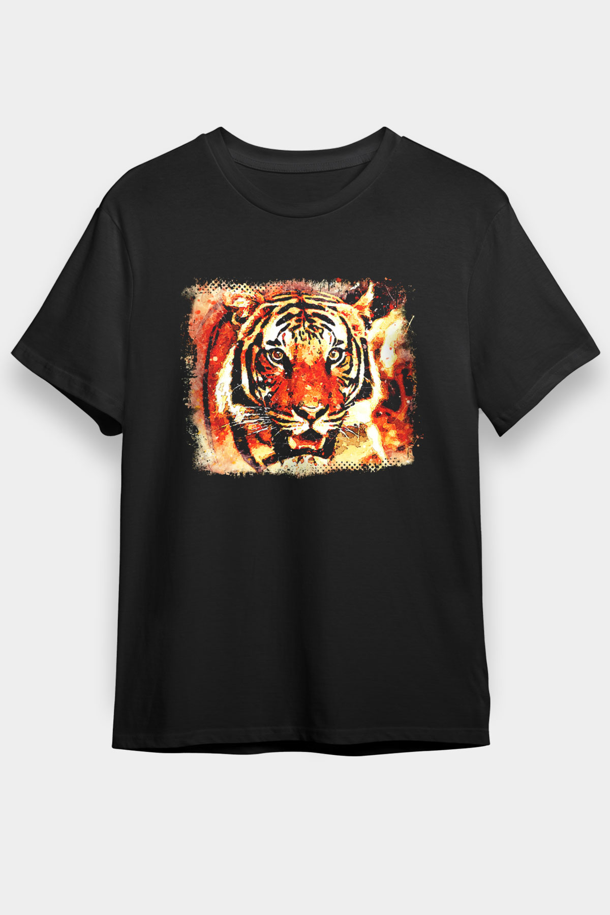 Kaplan Siyah Unisex Tişört T-Shirt - TişörtFabrikası