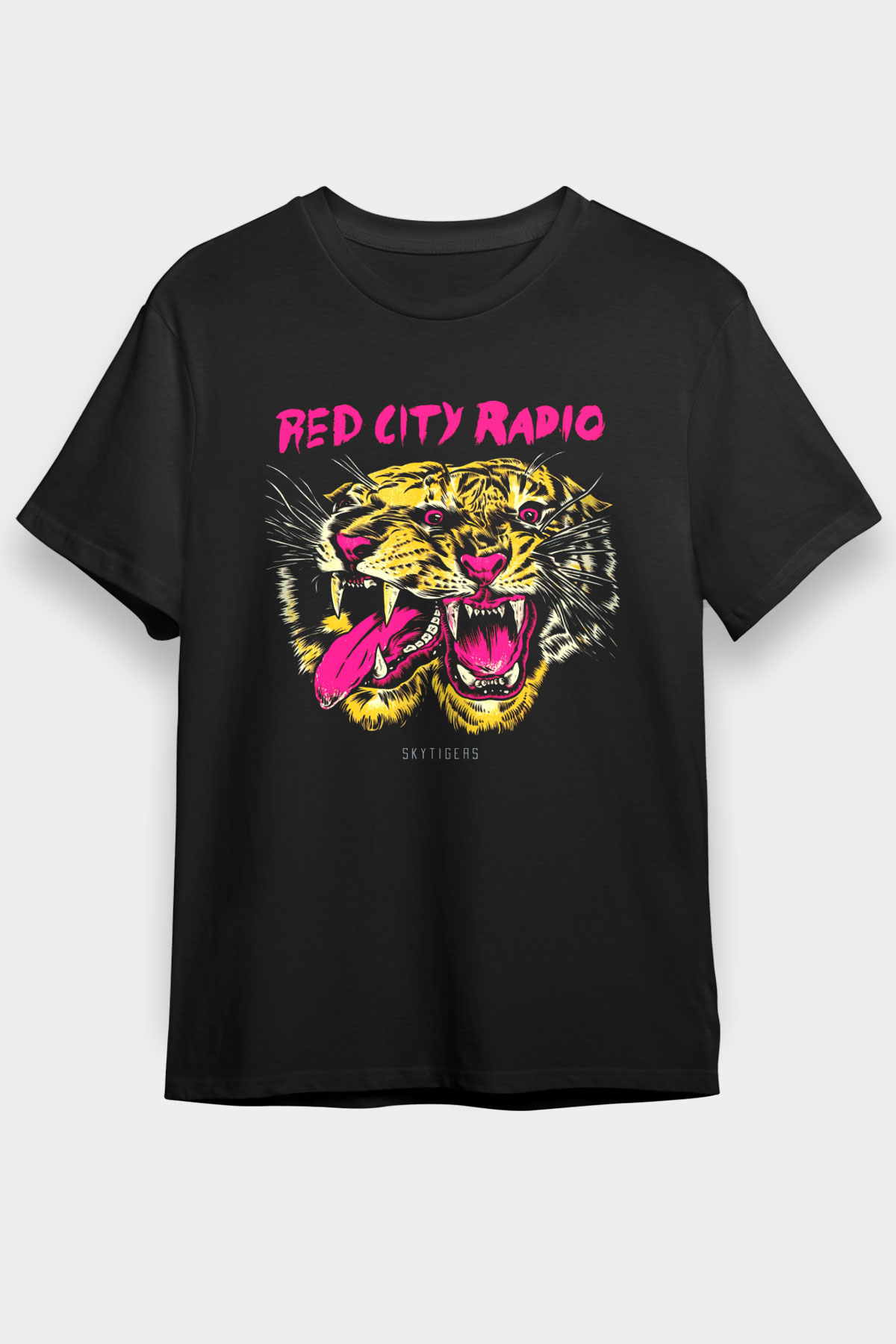 Kaplan Siyah Unisex Tişört T-Shirt - TişörtFabrikası