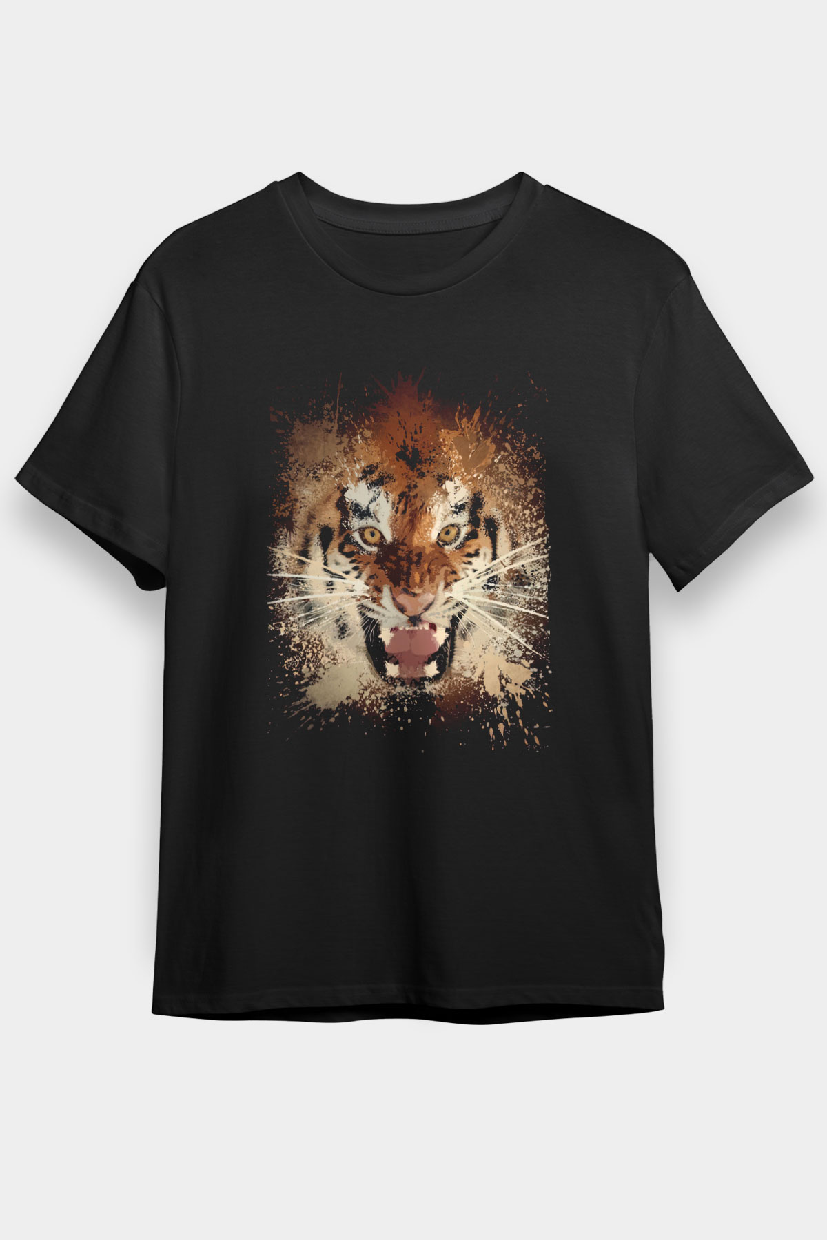 Kaplan Siyah Unisex Tişört T-Shirt - TişörtFabrikası