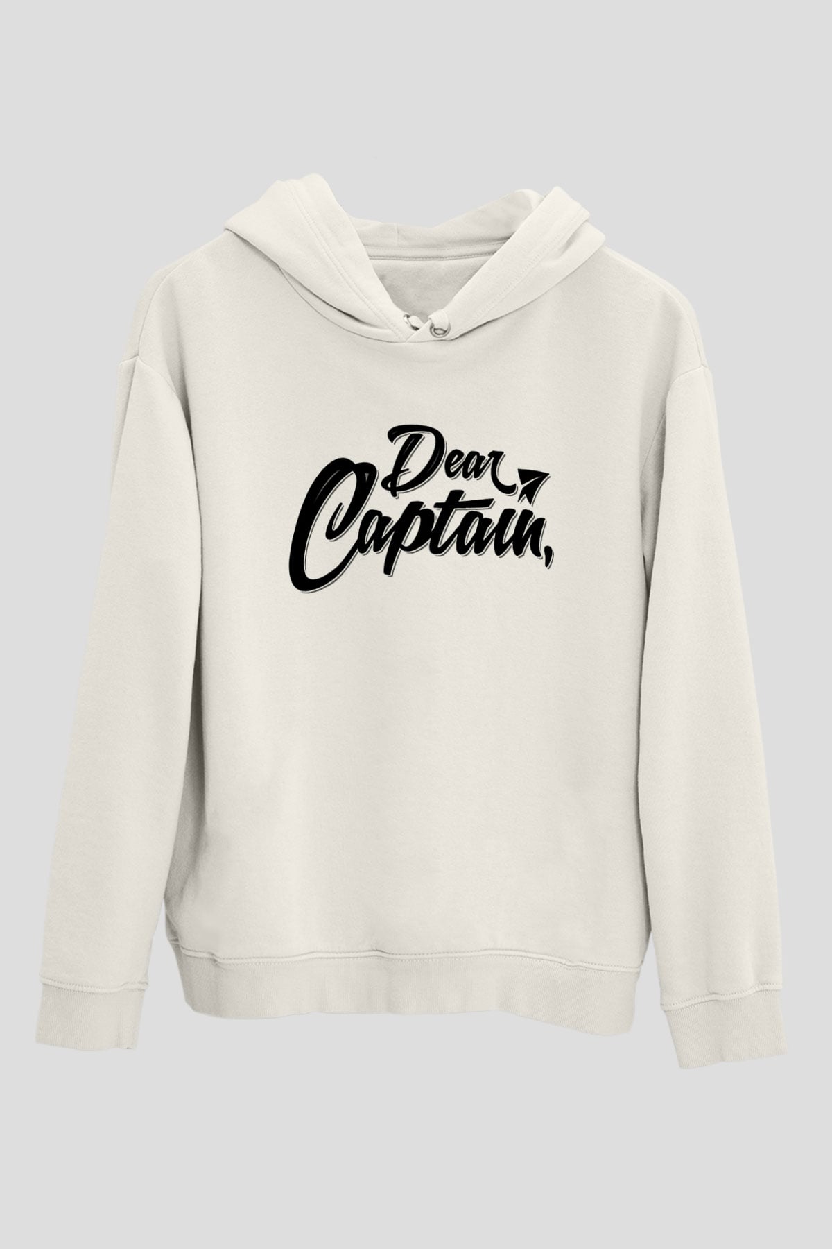 Kaptan Beyaz Unisex Hoodie