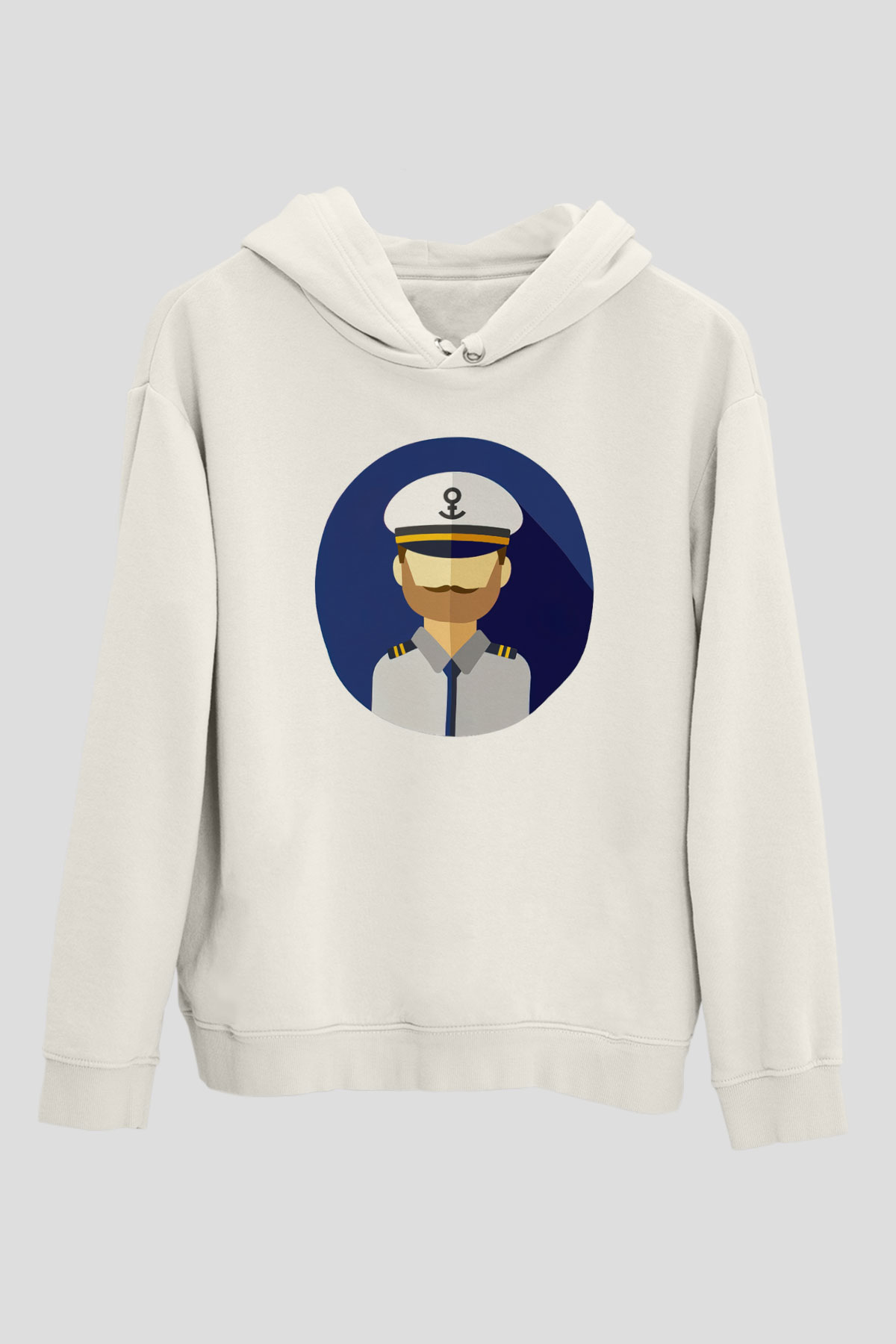 Kaptan Beyaz Unisex Hoodie